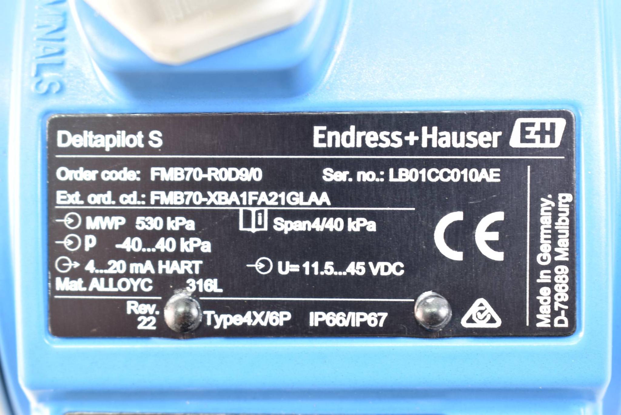 Produktfoto 3 von Endress+Hauser Deltapilot S Druckmessumformer FMB70-XBA1FA21GLAA