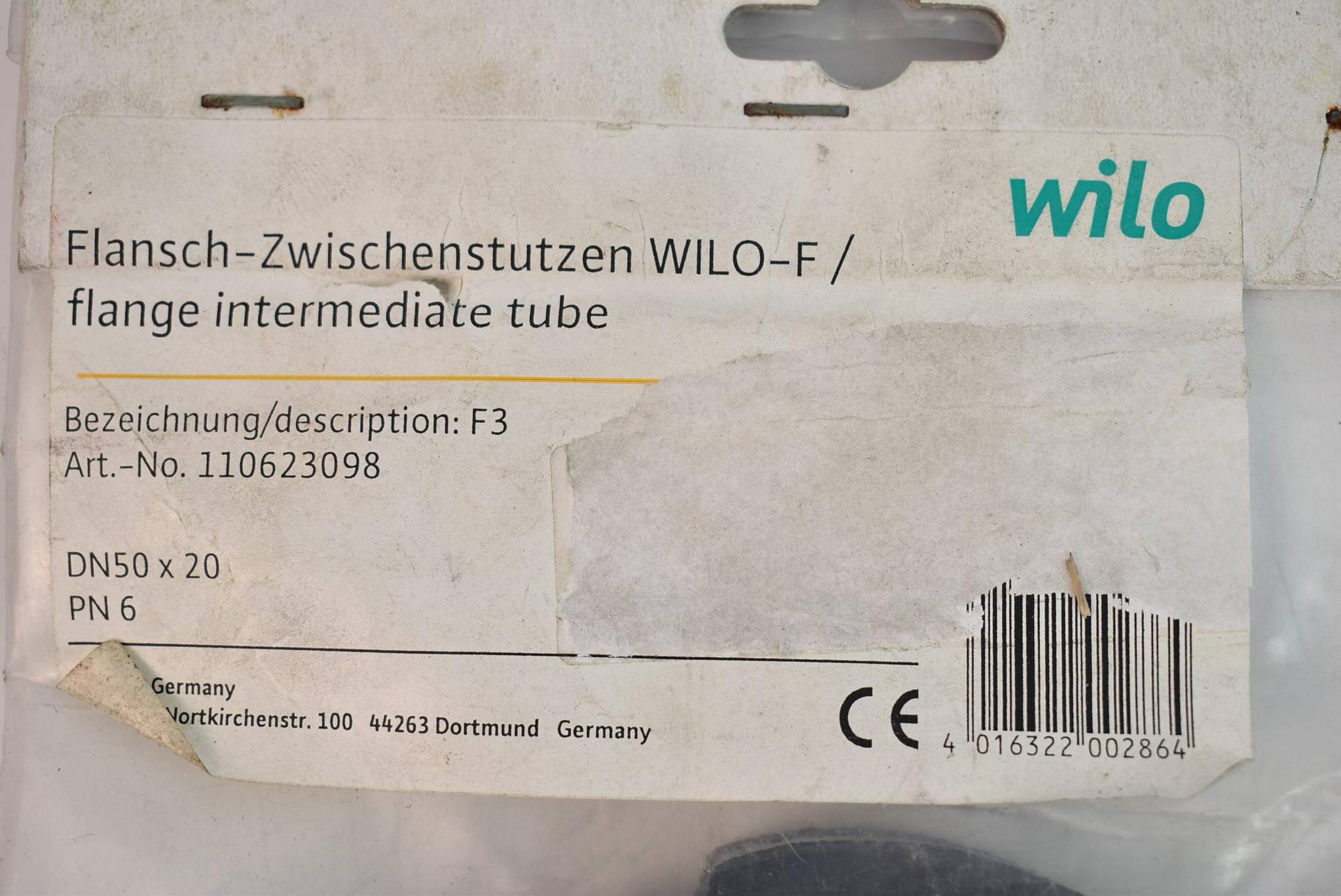 Wilo Flansch-Zwischenstutzen F3 DN50x20 PN6 ( 110623098 )