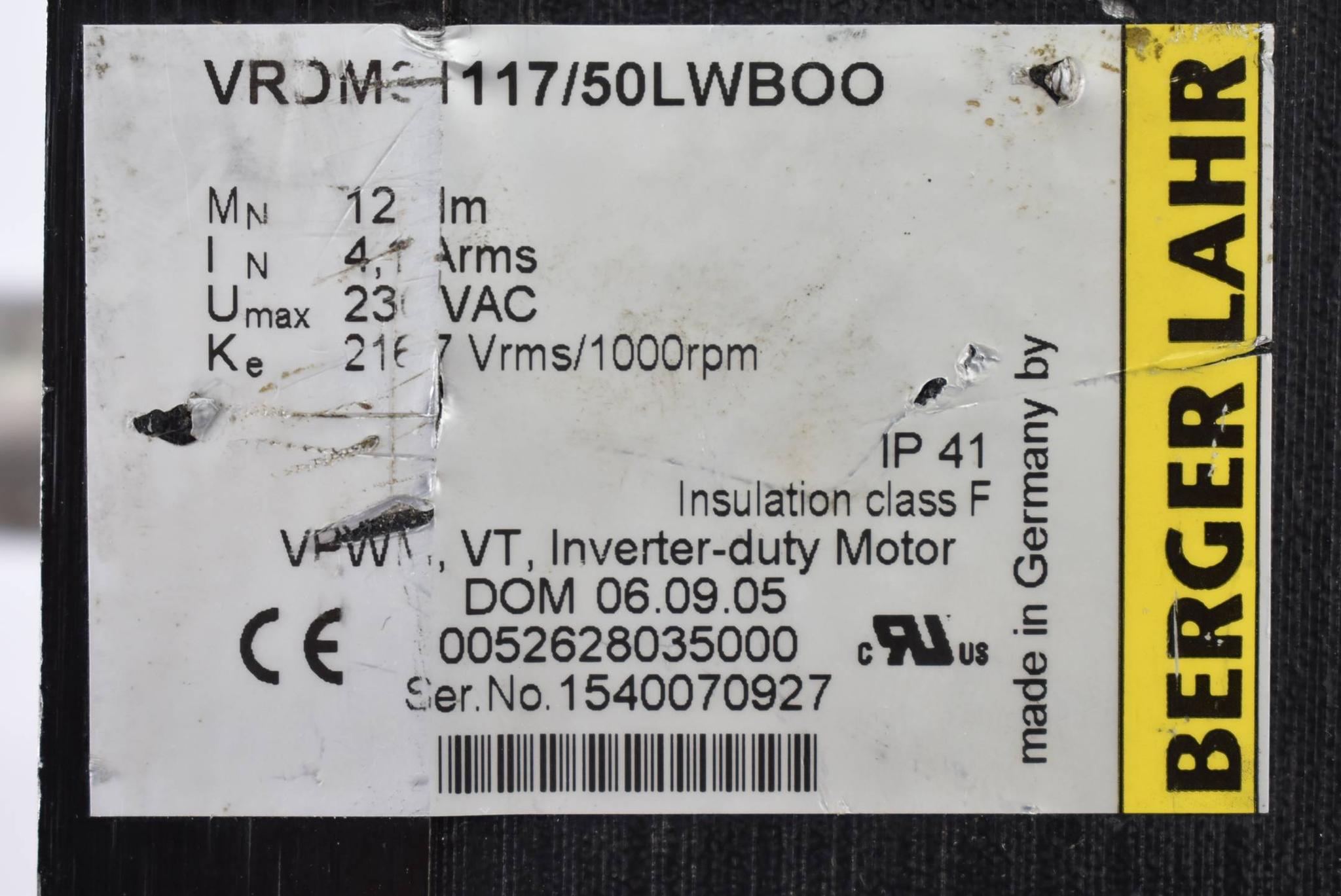 Produktfoto 3 von Berger Lahr Servomotor VRDM31117/50LWBOO