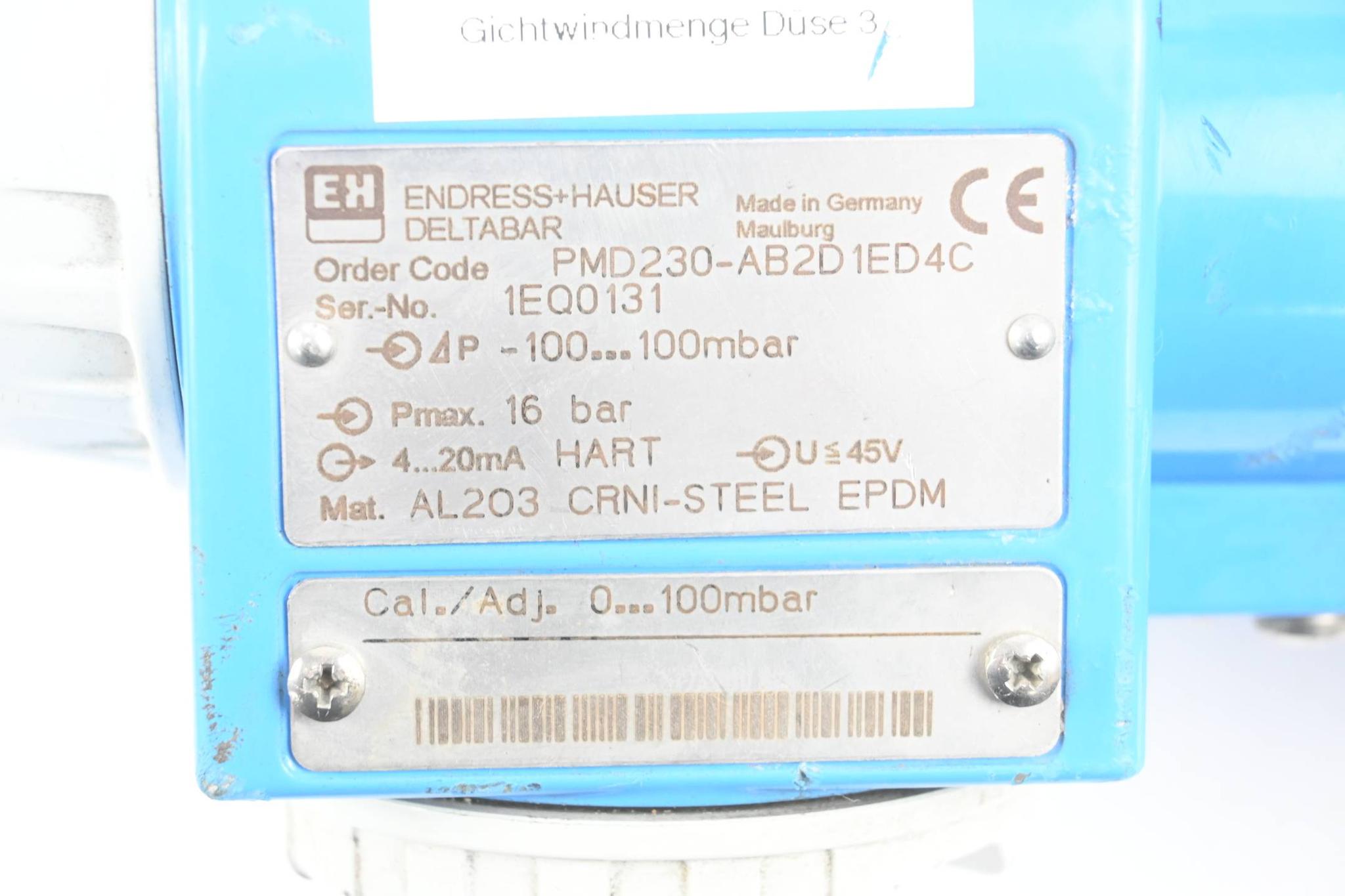 Produktfoto 2 von Endress + Hauser Deltabar Differenzdruckmessumformer PMD230-AB2D1ED4C