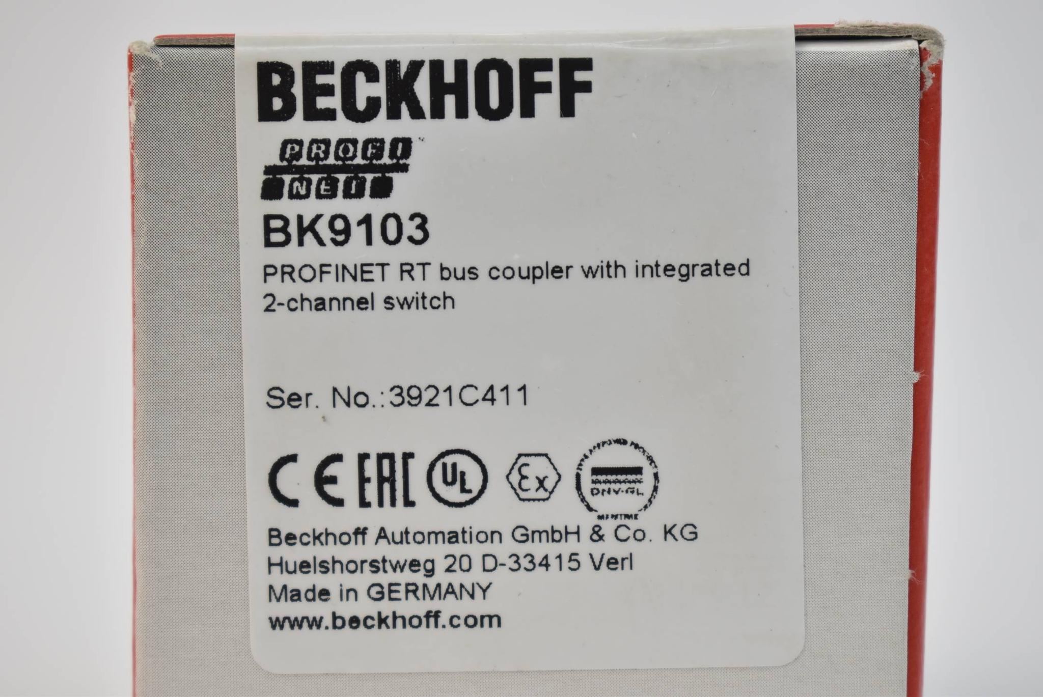 Produktfoto 1 von Beckhoff Profinet-Buskoppler 2-channel switch BK9103 ( BK 9103 )