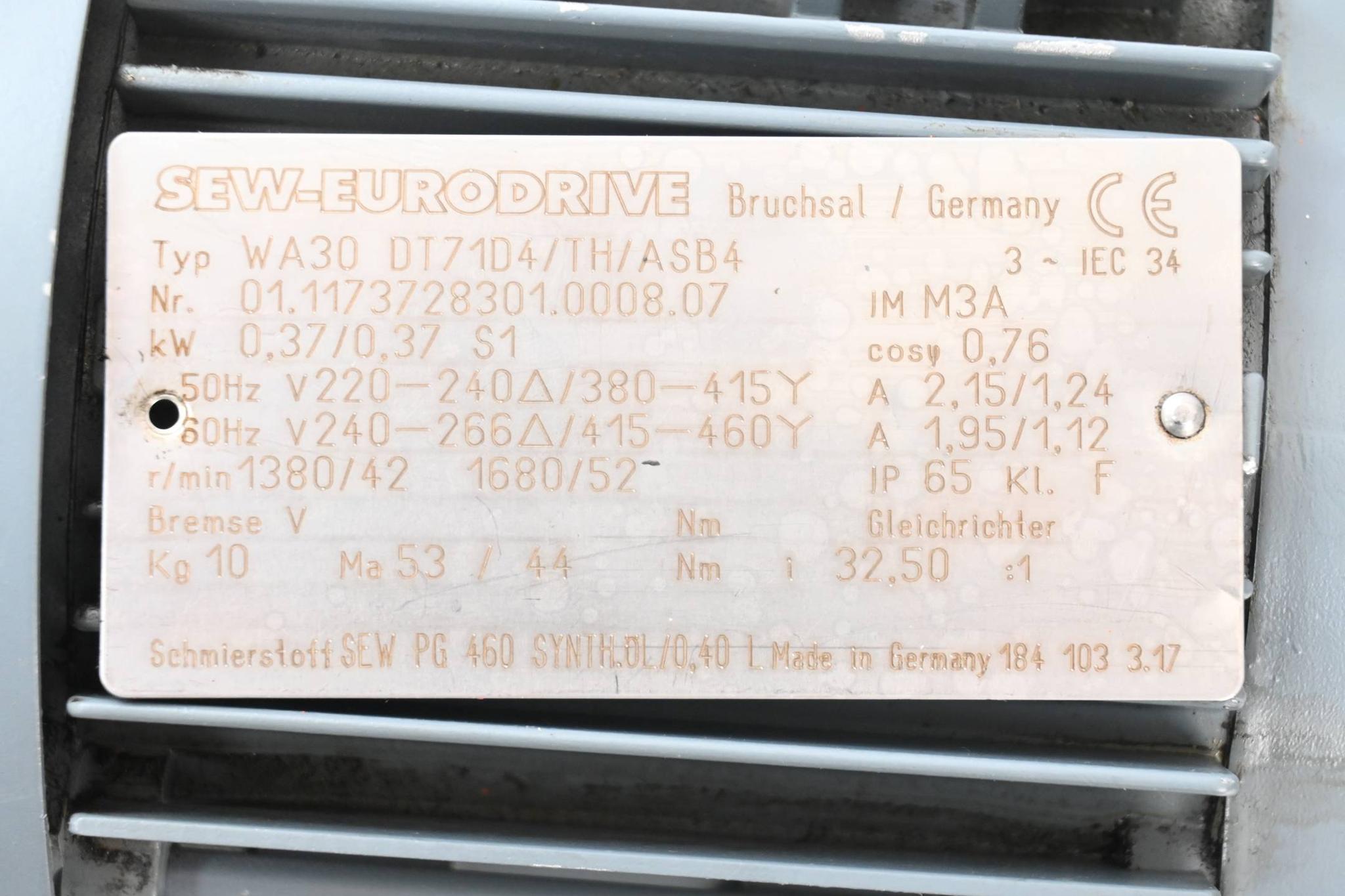 Produktfoto 2 von SEW Eurodrive Getriebemotor WA30 DT71D4/TH/ASB4 ( WA30DT71D4/TH/ASB4 )