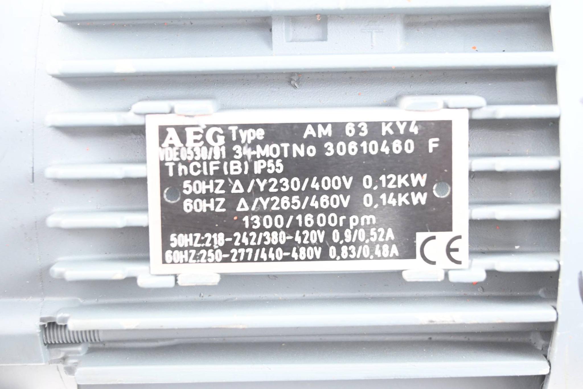 Produktfoto 2 von AEG 3~ Motor AM 63 KY4 ( AM63KY4 ) 50Hz 230/400V 0,12kW 1300-1600/min