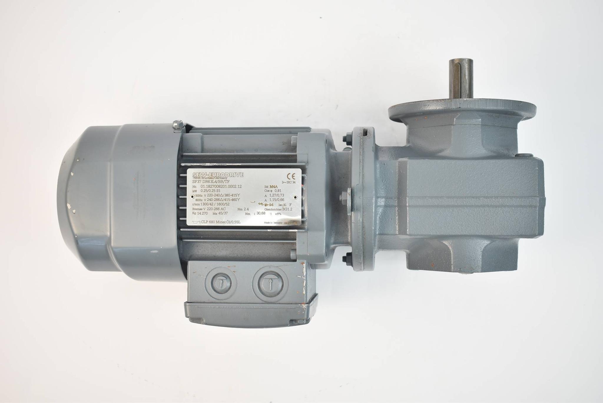 Produktfoto 2 von SEW eurodrive Getriebemotor SF37 DR63L4/BR/TF ( 0,25kW 1300-1600r/min. )