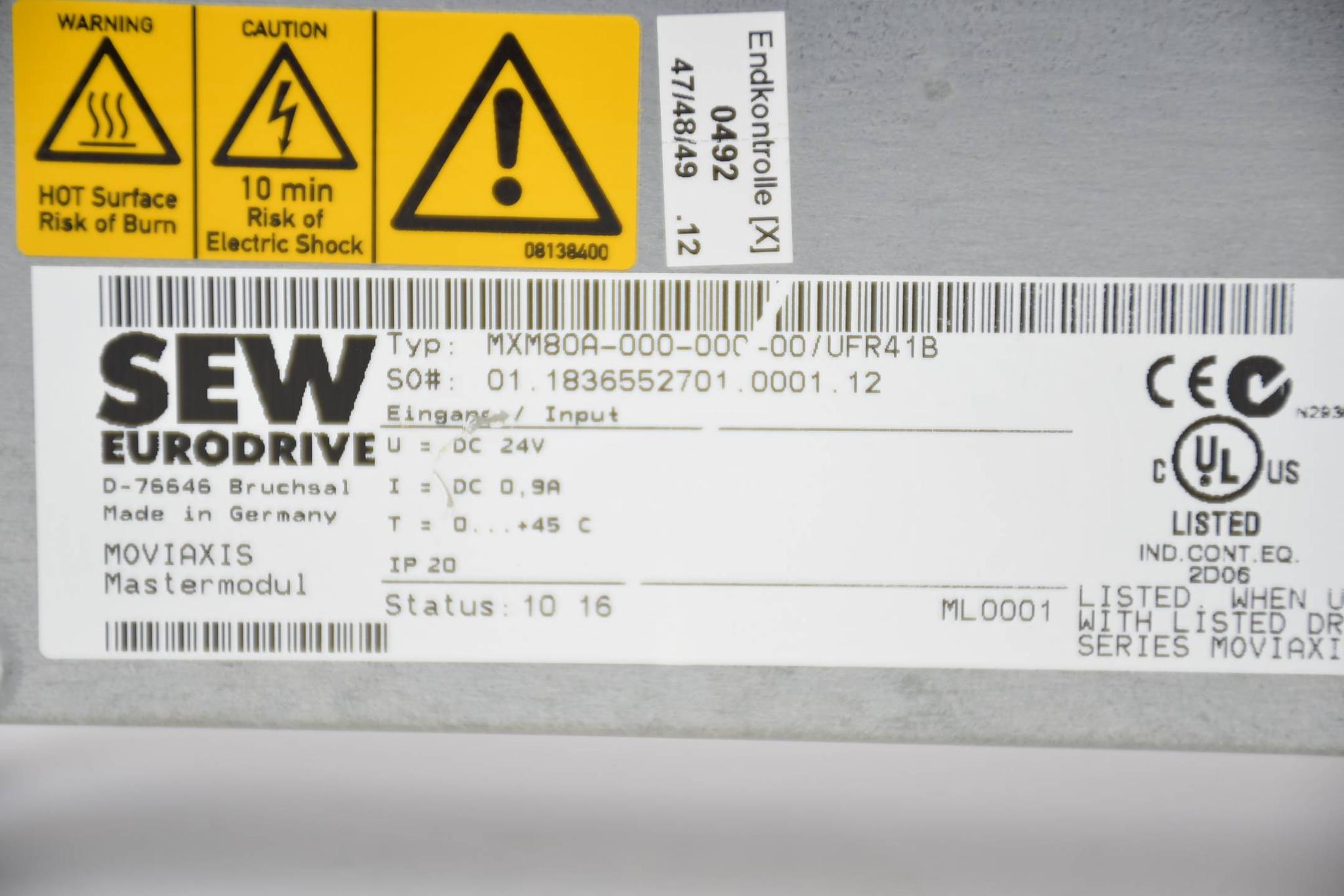 Produktfoto 2 von SEW Eurodrive moviaxis® Mehrachs-Servoverstärker MX MXM80A-000-000-00 / UFR41B