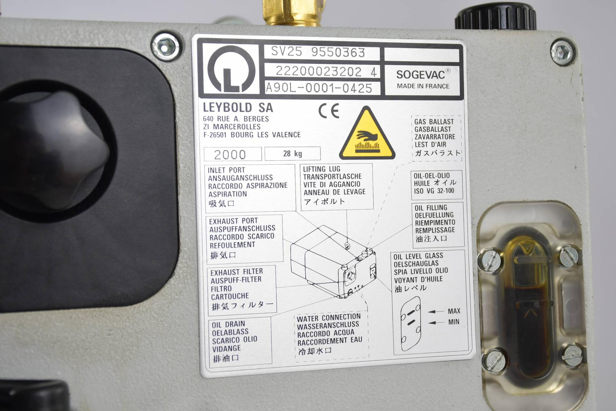 Produktfoto 4 von Leybold Sa S25 9550363 Vakuumpumpe ( A90L-0001-0425 )