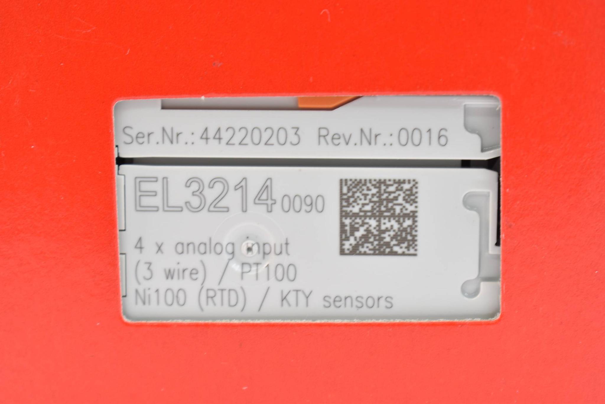 Produktfoto 1 von Beckhoff EtherCAT-Klemme 4-Kanal-Analog-Eingang 16 Bit EL3214-0090