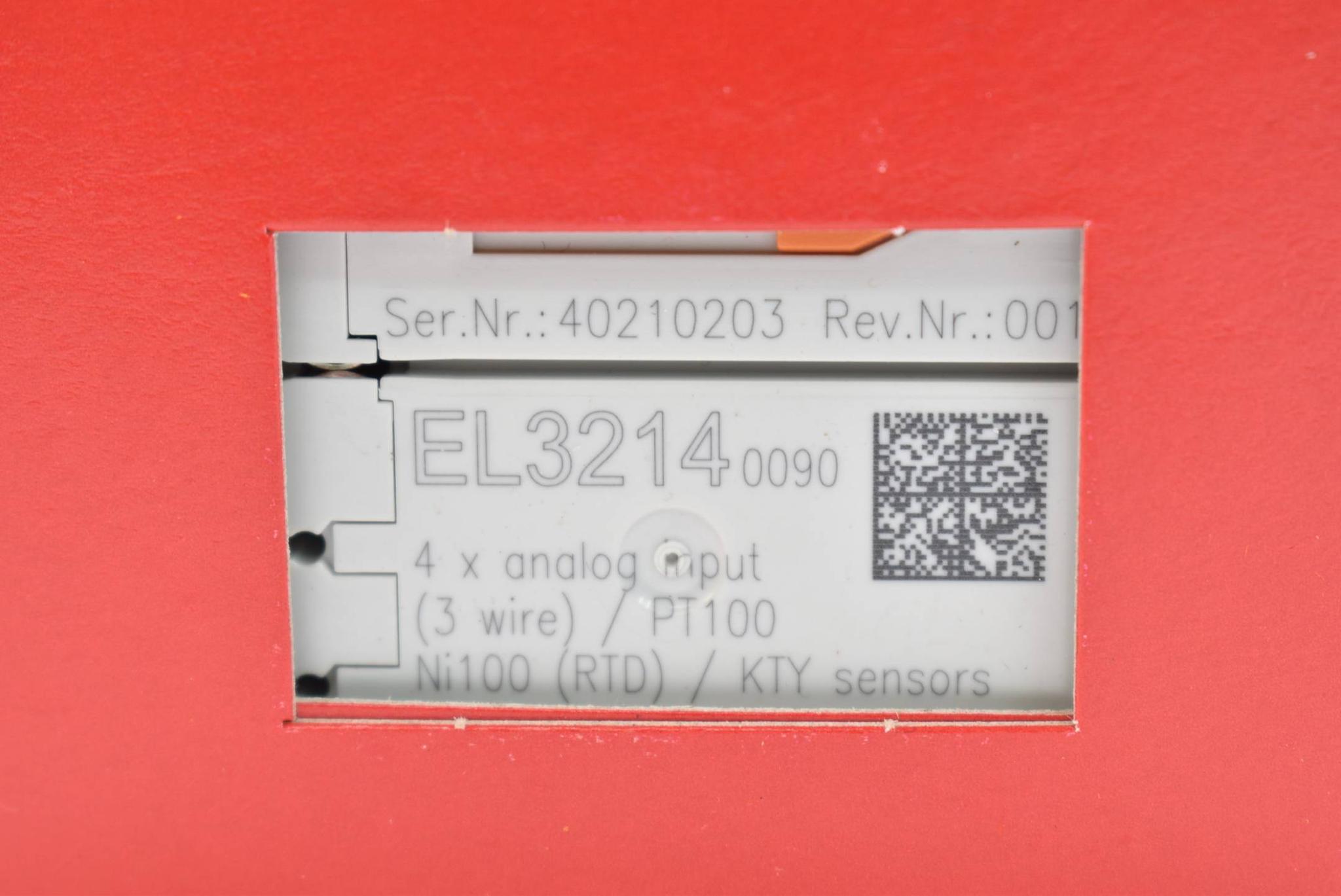 Produktfoto 1 von Beckhoff EtherCAT-Klemme 4-Kanal-Analog-Eingang 16 Bit EL3214-0090