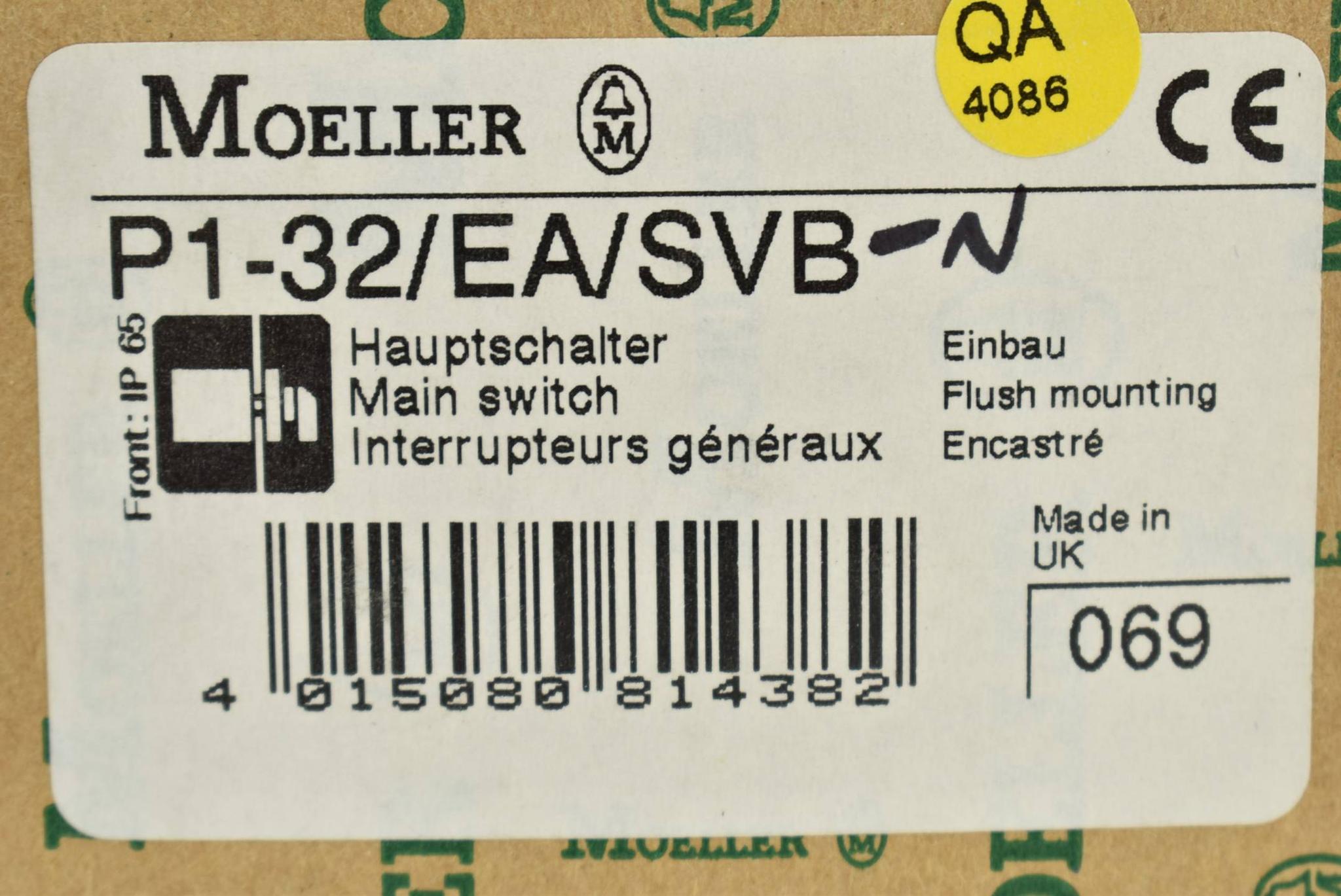 Produktfoto 2 von Moeller Hauptschalter P1-32/EA/SVB-N