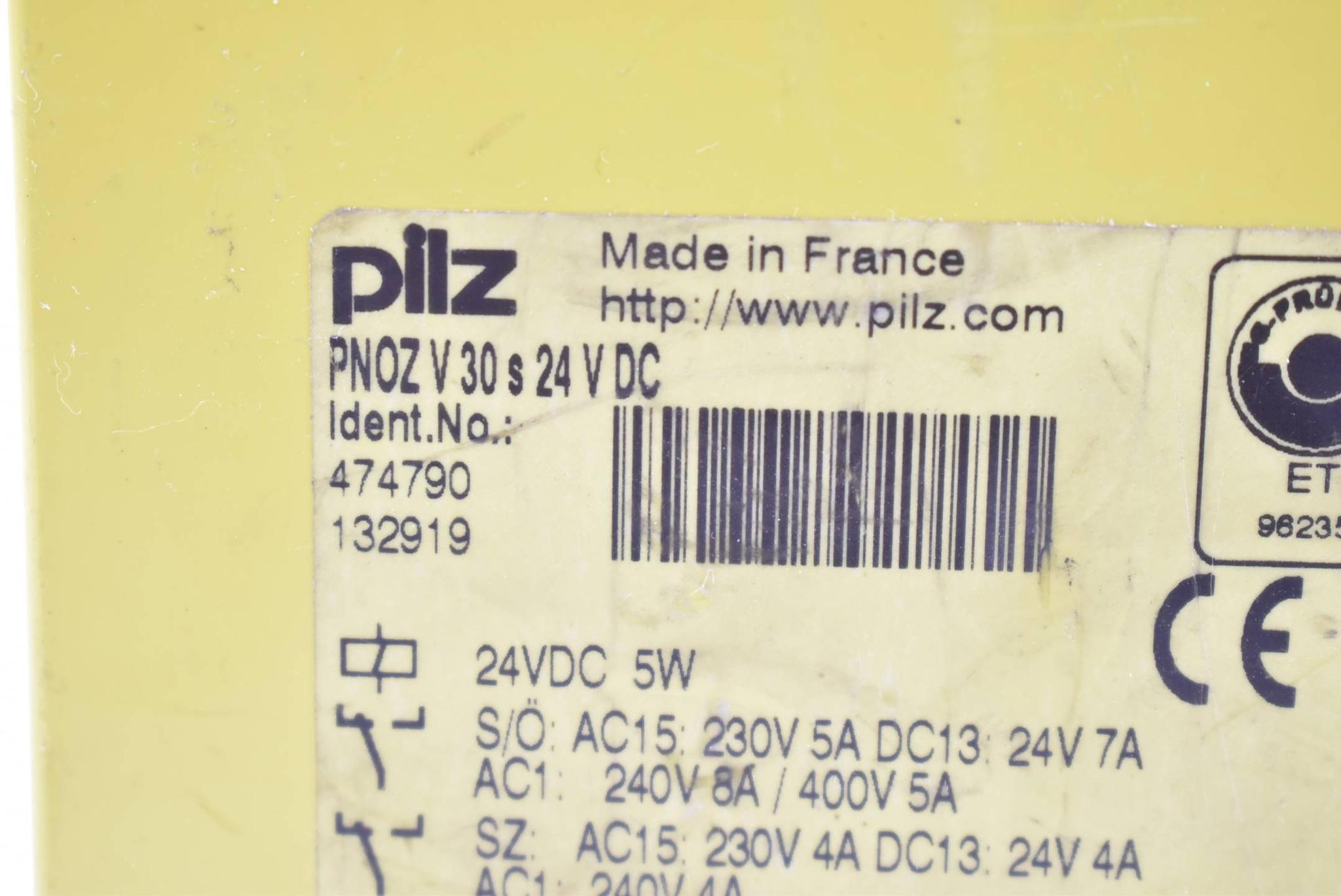 Produktfoto 2 von Pilz PNOZ V 30 s 24 V DC Sicherheitsrelais 474790