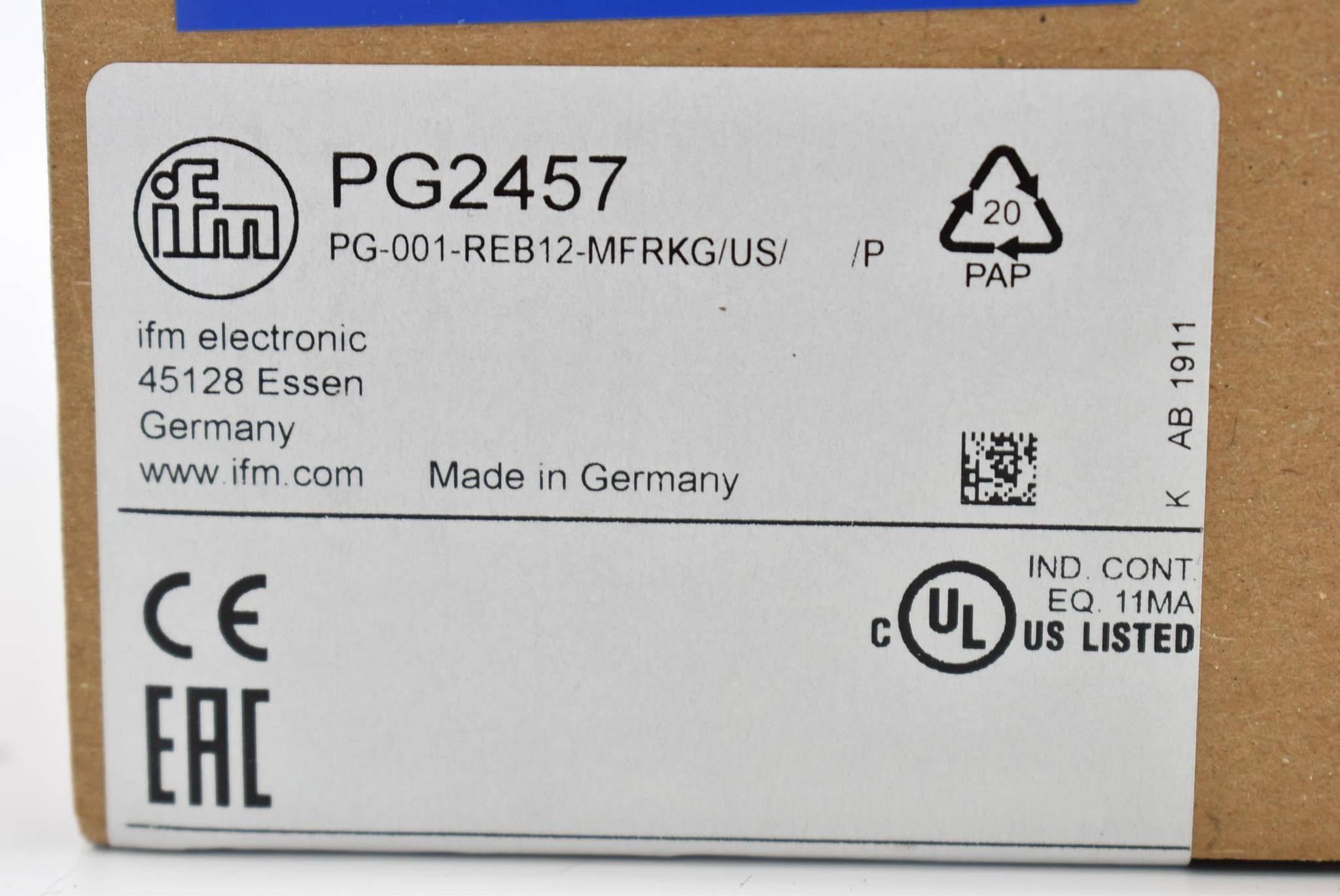 Produktfoto 2 von Ifm Drucksensor mit analoger Anzeige PG2457 PG-001-REB12-MFRKG/US/ /P