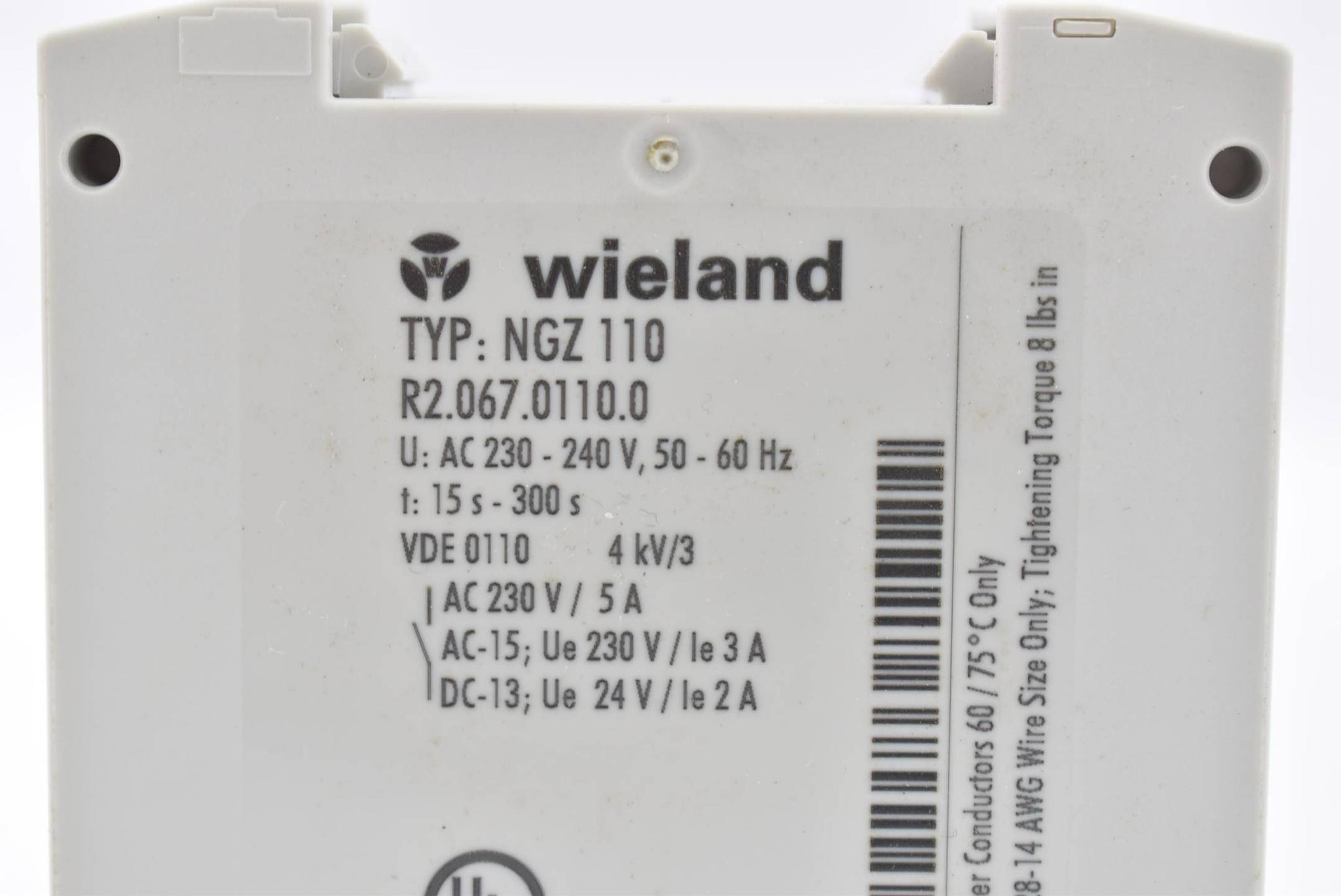 Produktfoto 3 von Wieland NGZ 110 Zeitrelais AC 230-240 V 50-60 Hz R2.067.0110.0