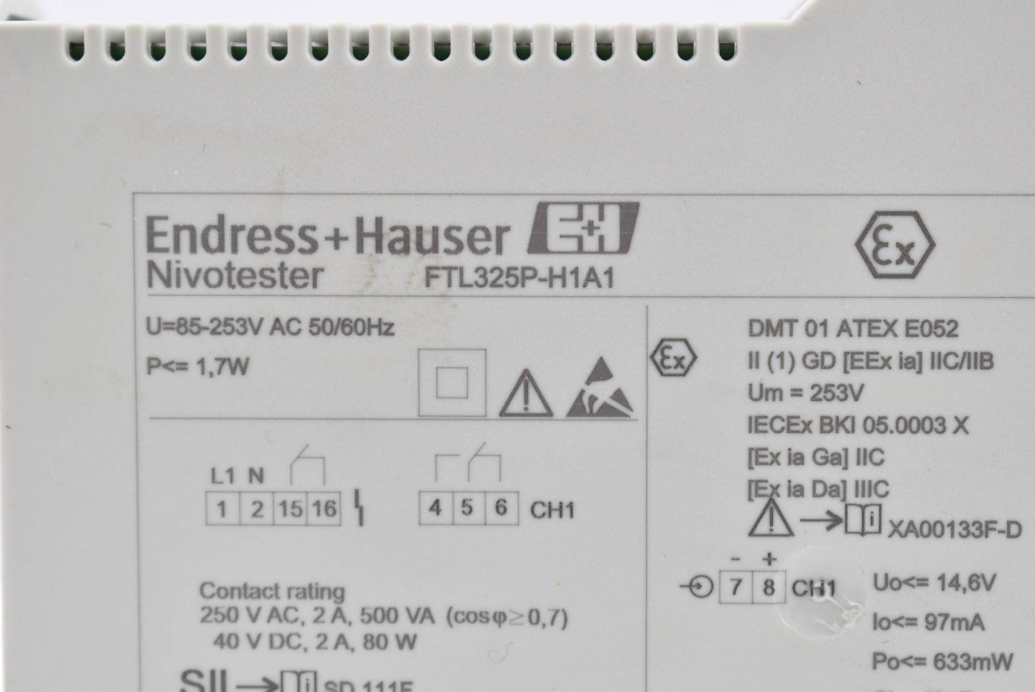 Produktfoto 2 von Endress+Hauser Nivotester 85-253 V AC 50/60 Hz 1,7 W FTL325P-H1A1