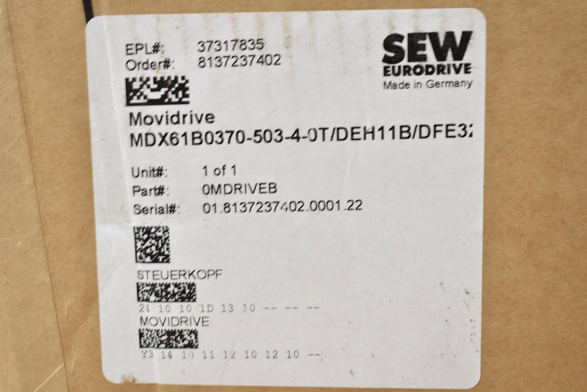 Produktfoto 1 von SEW Umrichter MDX61B0370-503-4-0T / DEH11B / DFE32B