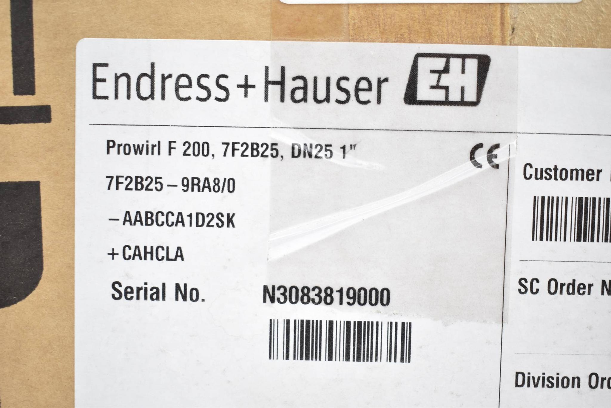 Produktfoto 1 von Endress+Hauser Prowirl F 200 Wirbelzähler 7F2B25-9RA8/0 - AABCCA1D2SK + CAHCLA