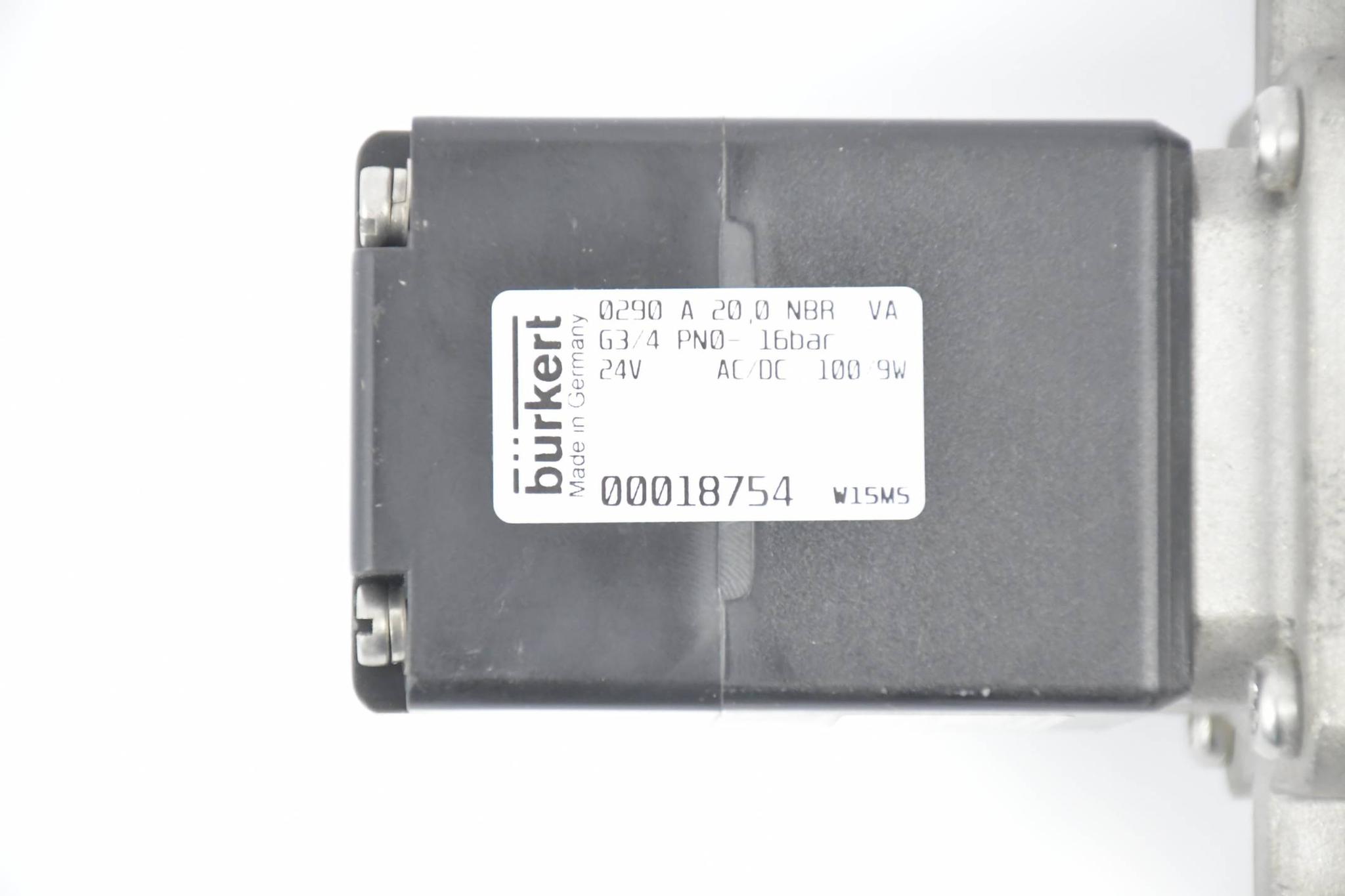 Produktfoto 2 von Bürkert Magnetventil 0290 A 10.0 NBR VA G3/4 PN0-16bar 00018754