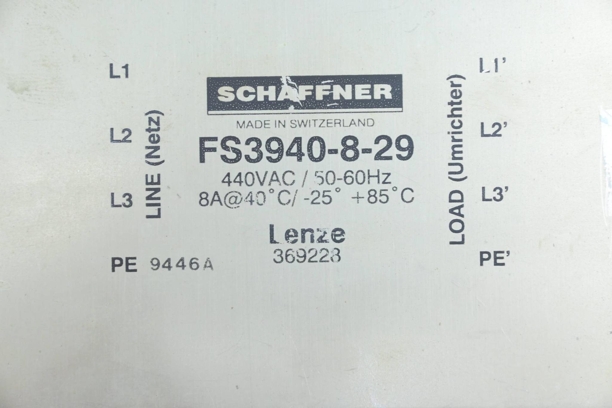 Produktfoto 2 von Schaffner Netzfilter FS3940-8-29 ( Lenze 369228 )