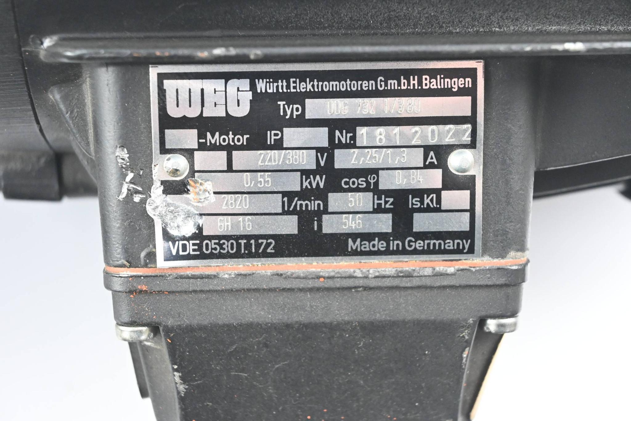 Produktfoto 2 von Weg Getriebemotor 0DG 732 T/380 ( 0DG732T/380 )