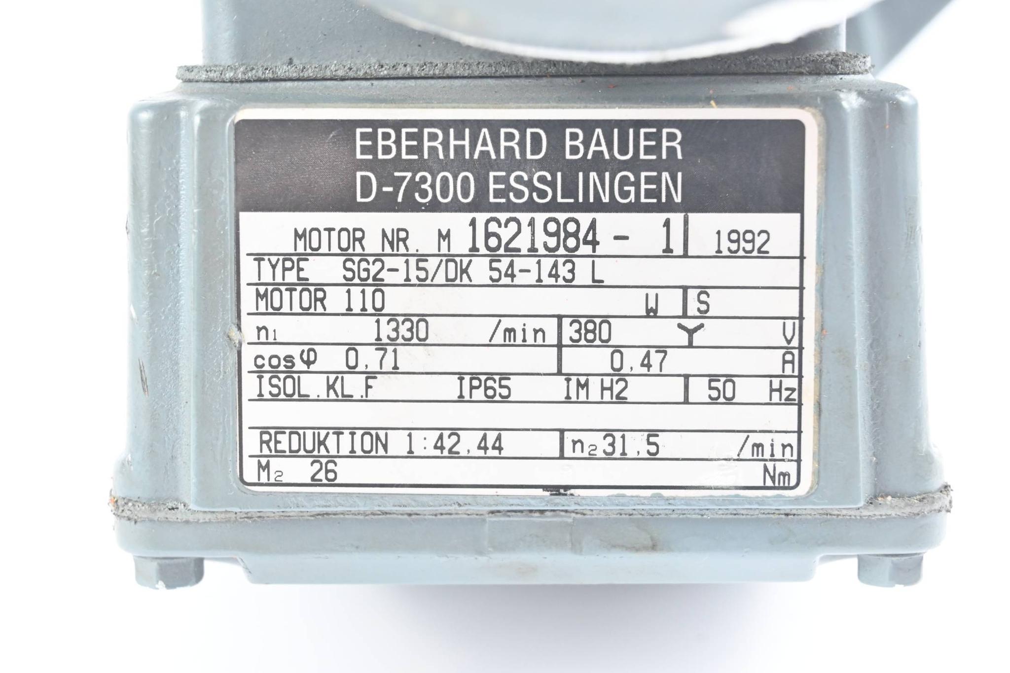 Produktfoto 2 von Bauer Getriebemotor SG2-15/DK 54-143 L ( SG2-15/DK 54-143L )