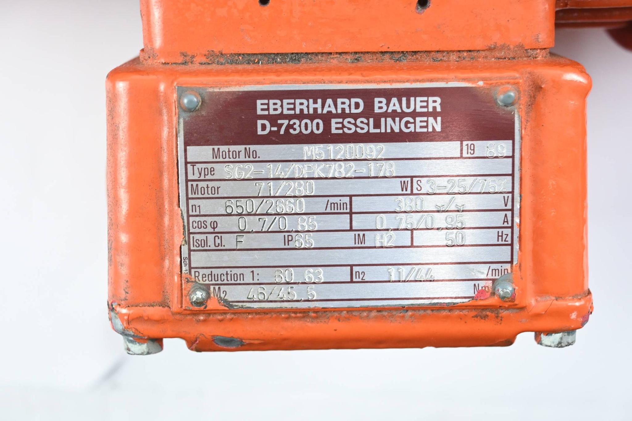 Produktfoto 2 von Bauer Getriebemotor SG2-14/DPK782-178 inkl. Bauer Bremse GBR 25 GS ( GBR25GS )