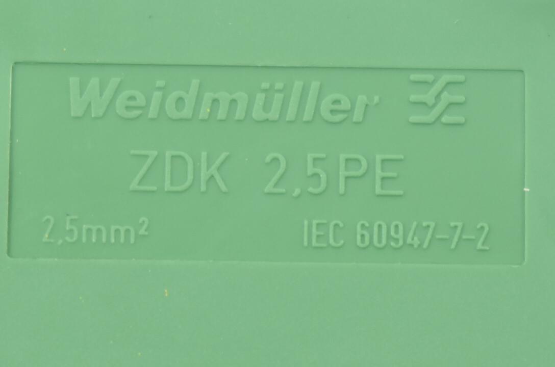 Produktfoto 3 von Weidmüller Reihenklemmen Schutzleiter ZDK 2,5PE ( VE 49 Stück )