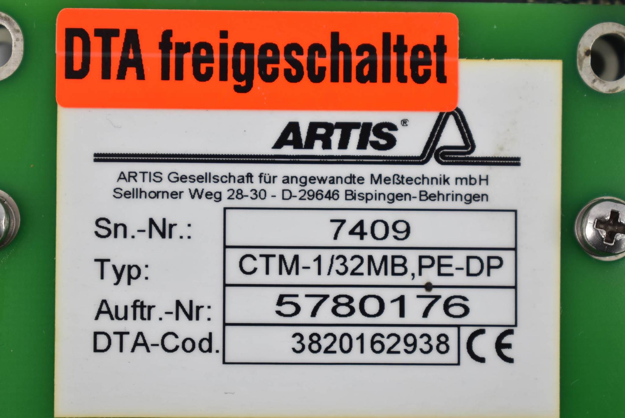 Produktfoto 3 von Artis Profibus/Interbus Karte CTM-1/32MB,PE-DP