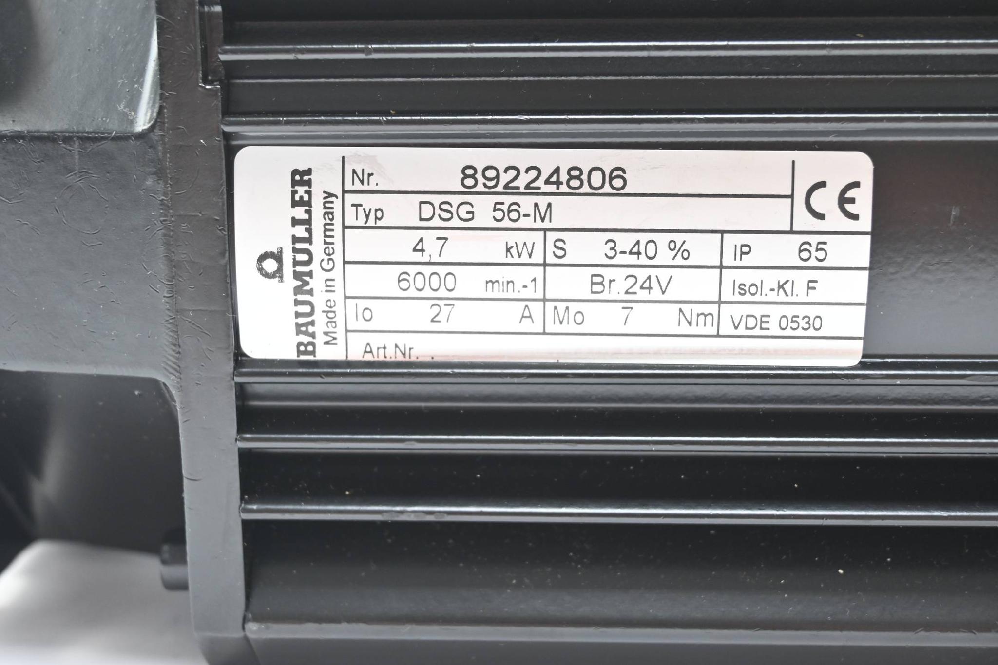 Produktfoto 3 von Baumüller Servomotor DSG 56-M ( DSG56-M ) 4,7kW 6000min.-1