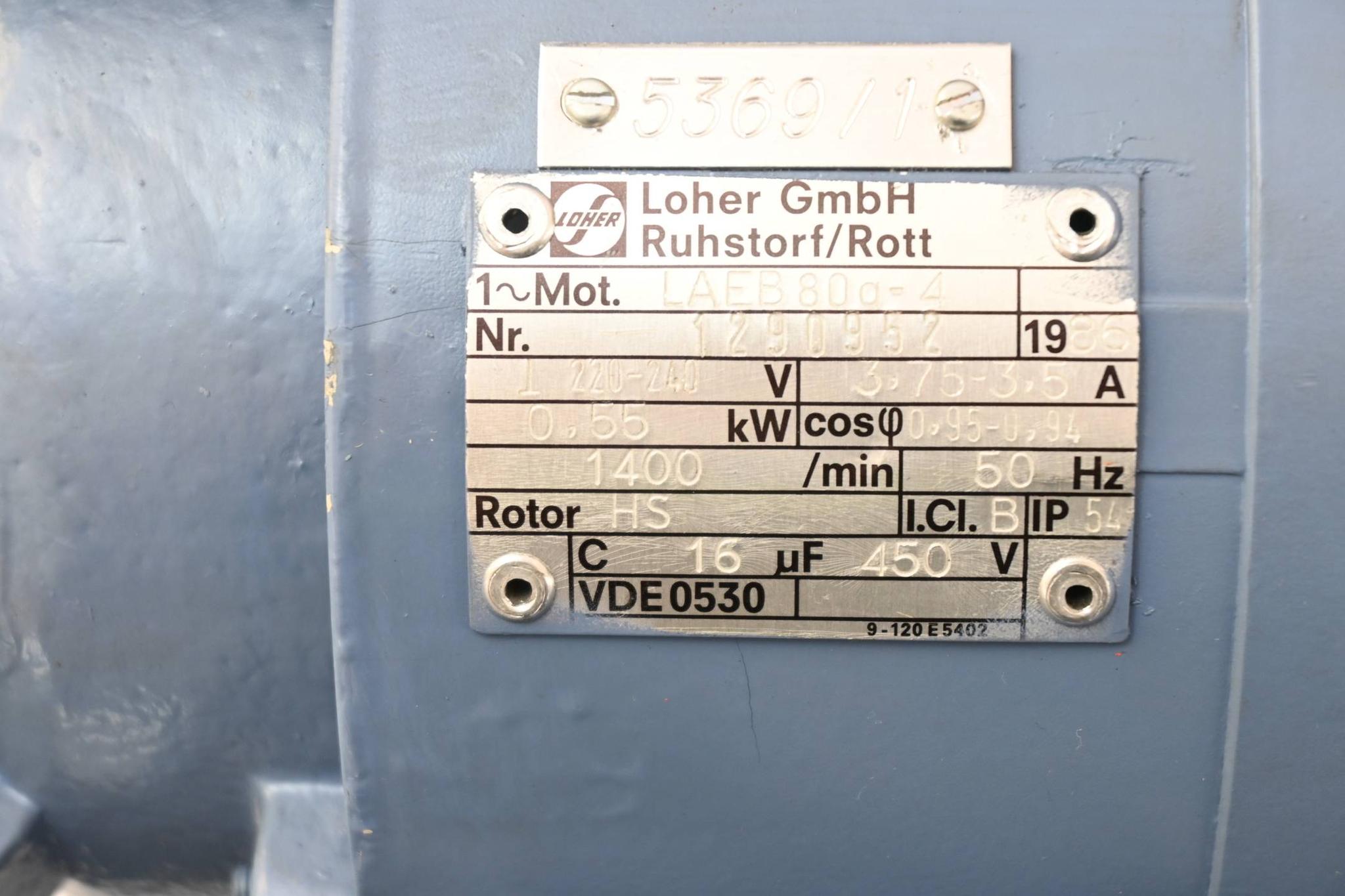 Produktfoto 2 von Loher 1~ Elektromotor LAEB80a-4 ( 220-240 V / 0,55 kW )