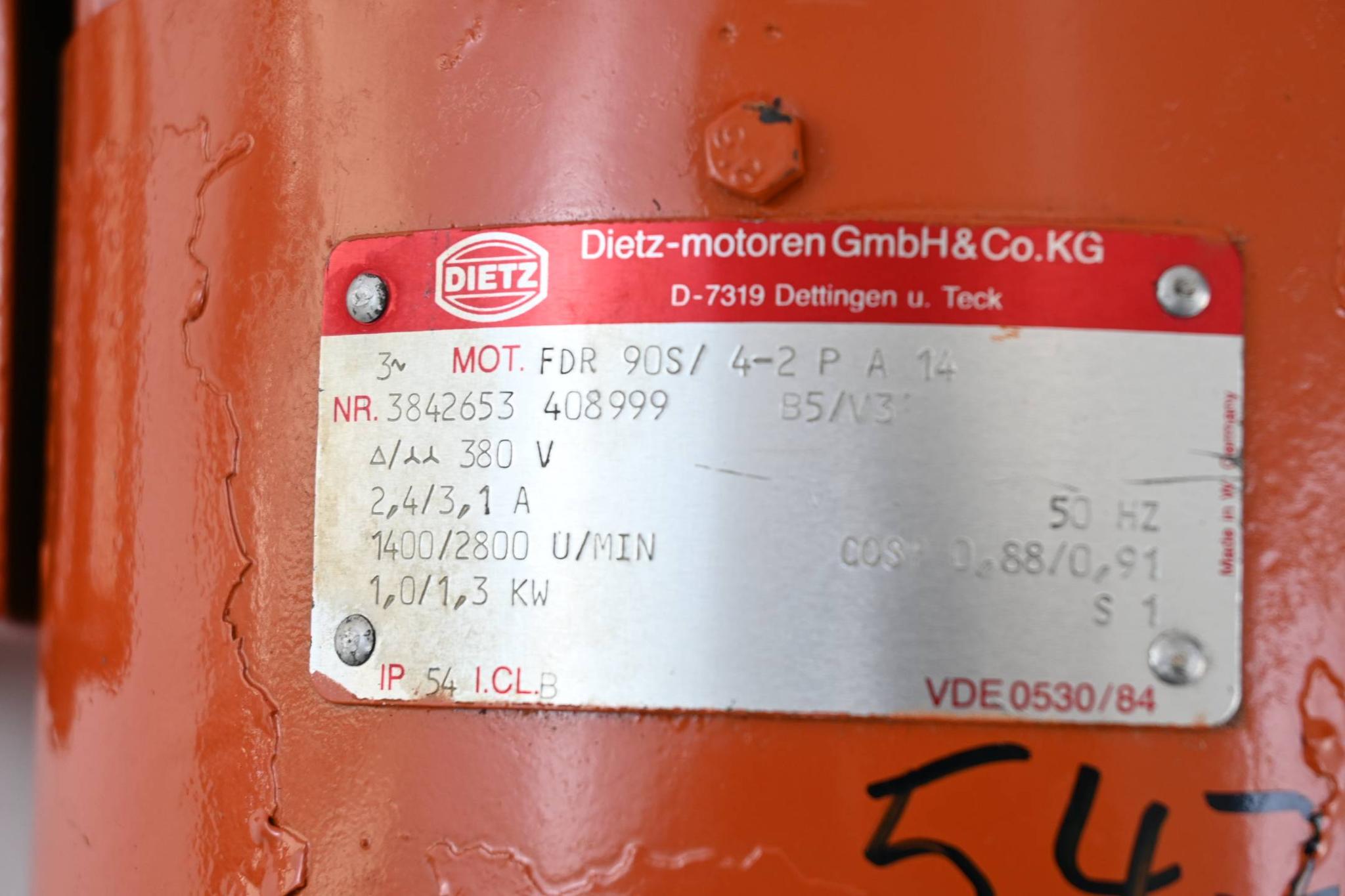 Produktfoto 2 von Dietz-Motoren 3~ Elektromotor FDR 90S/ 4-2 P A 14 ( FDR90S/4-2 P A 14 )