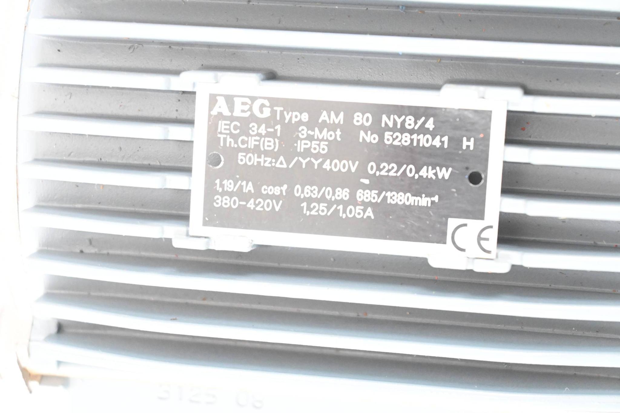 Produktfoto 2 von AEG 3~ Elektromotor AM80NY8/4 ( AM 80 NY8/4 ) 0,22/0,4 kW