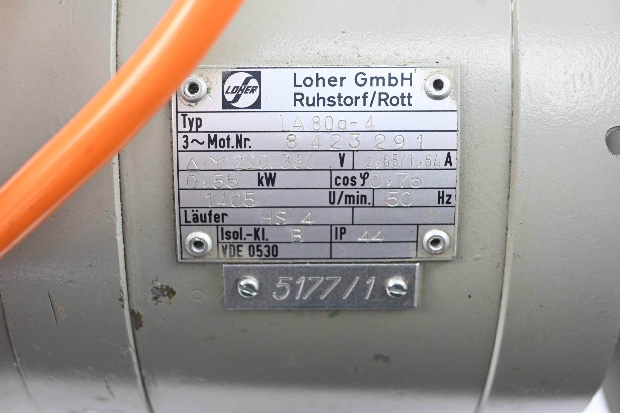 Produktfoto 2 von Loher 3~ Motor LA 80a-4 ( LA80a-4 ) 220/380V 0,55kW 2,65/1,54A 1405/min