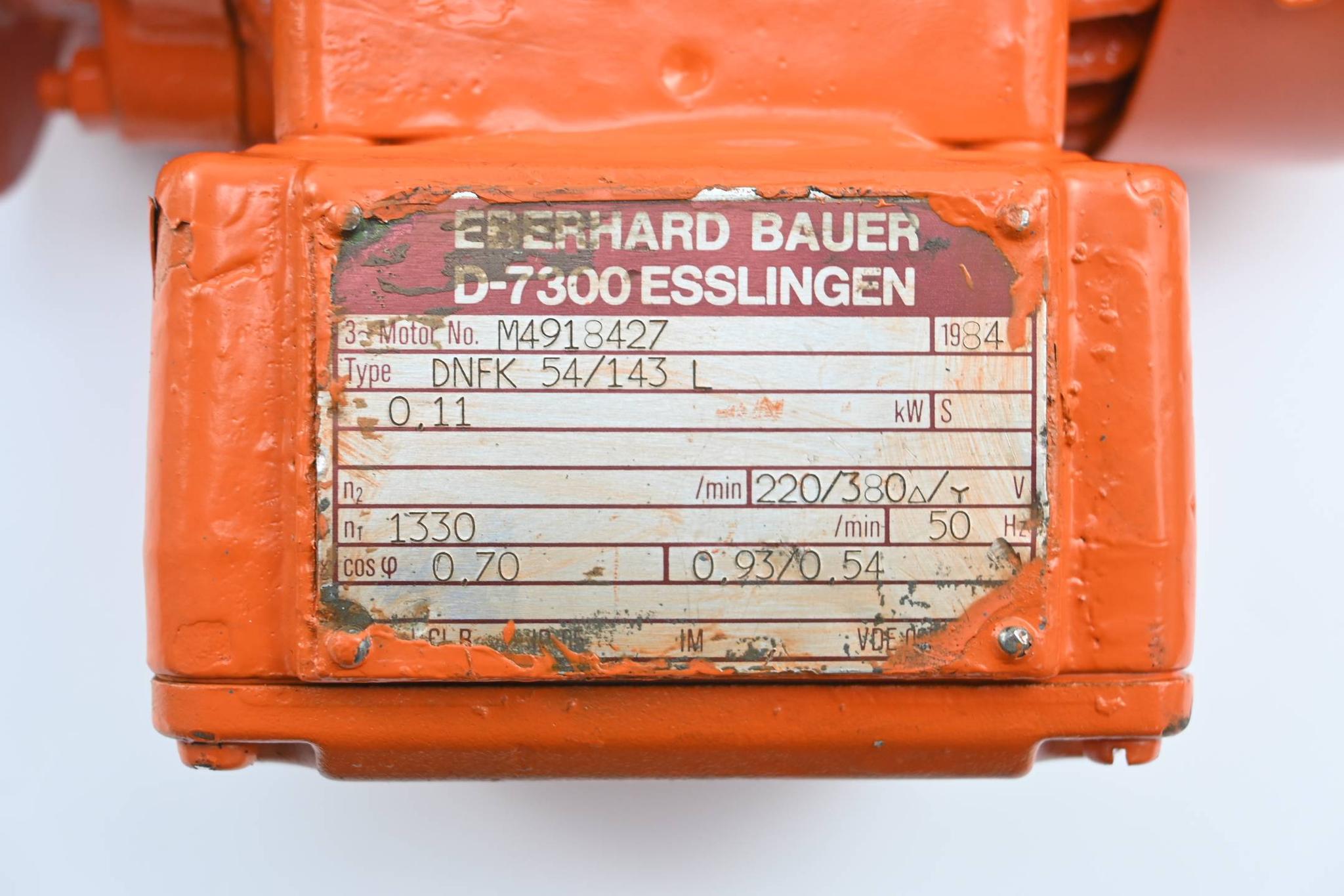 Produktfoto 2 von Eberhard Bauer 3~ Motor DNFK 54/143 L ( DNFK54/143L ) 50Hz 0,11kW 1330/min