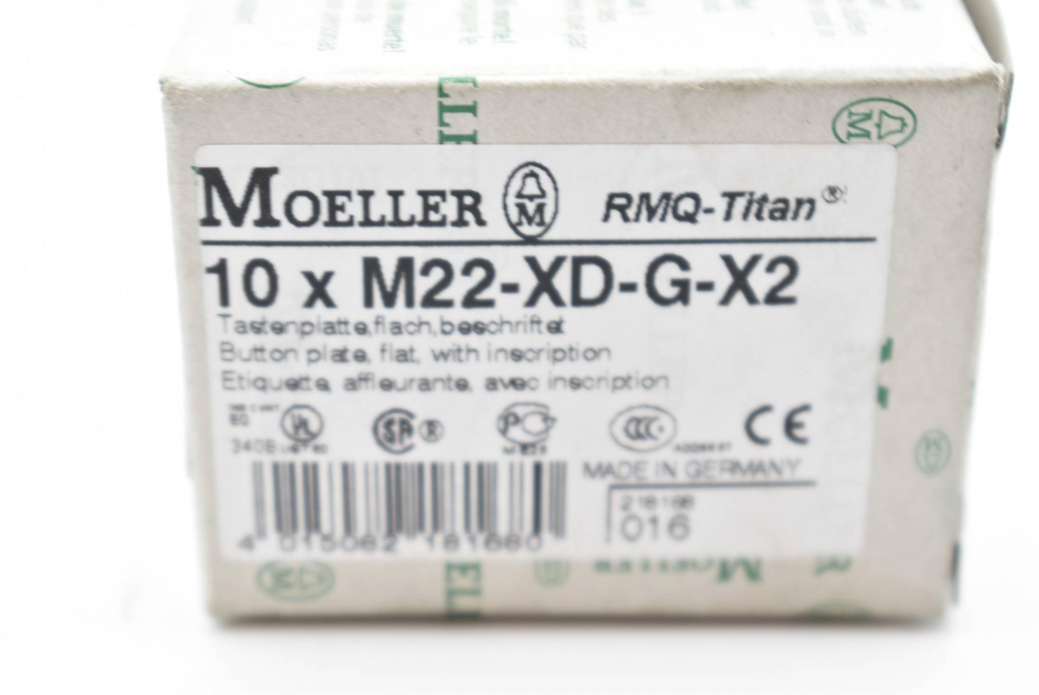 Produktfoto 3 von 13x Klöckner Moeller Tastenplatte M22-XD-G-X2