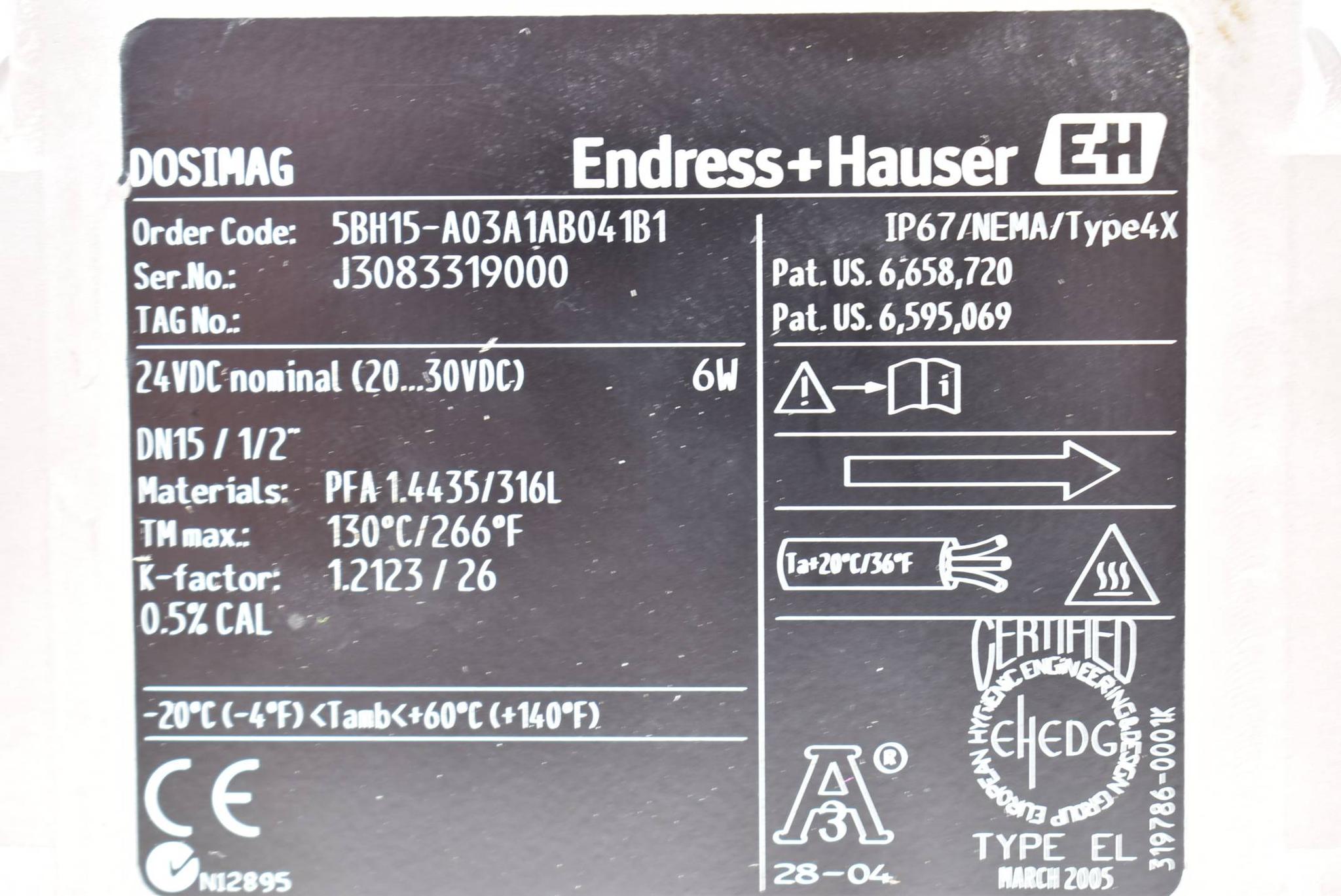 Produktfoto 3 von Endress+Hauser Durchflusszähler 24 VDC 5BH15-A03A1AB041B1