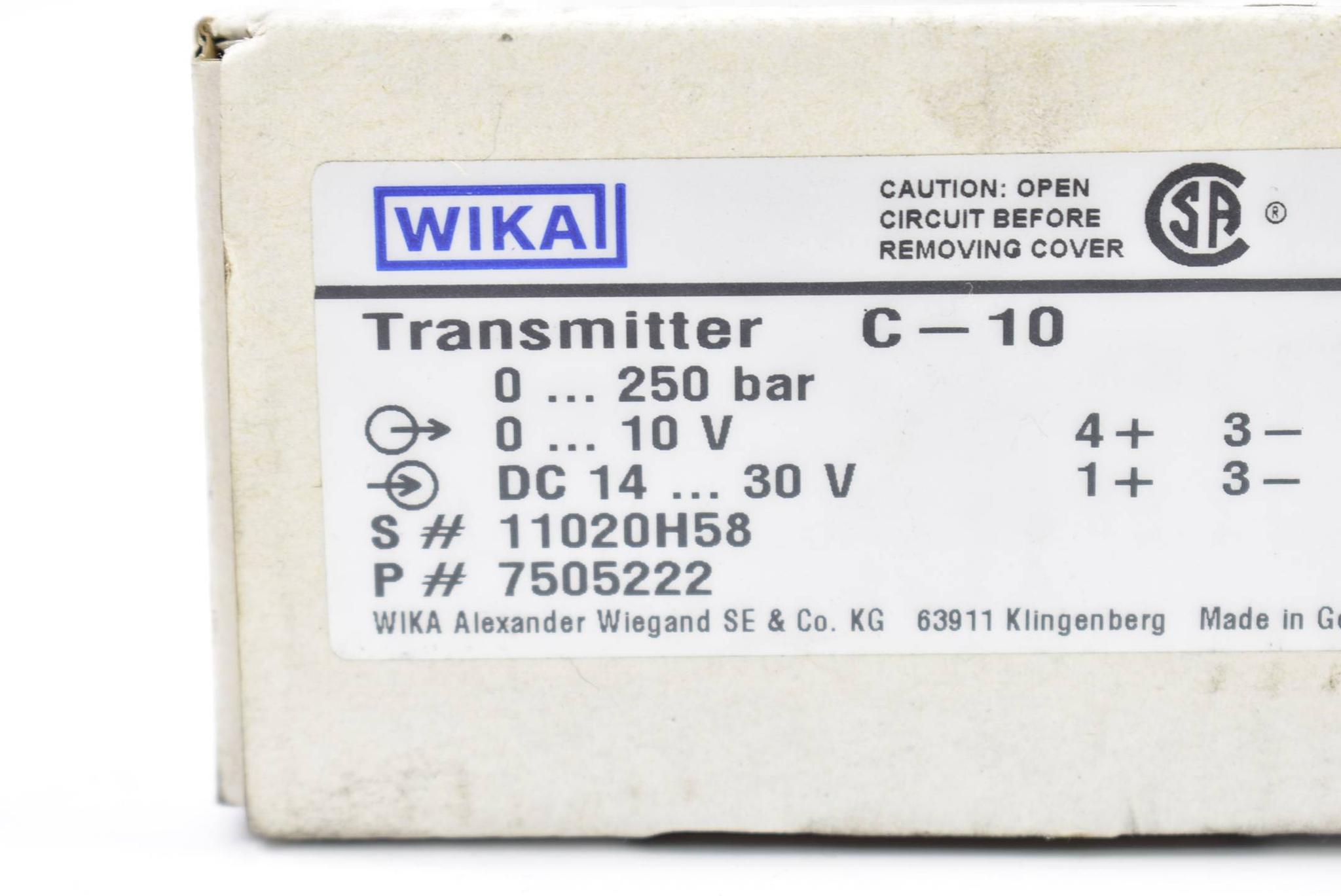 Produktfoto 3 von Wika Drucksensor Transmitter C-10 ( 7505222 )