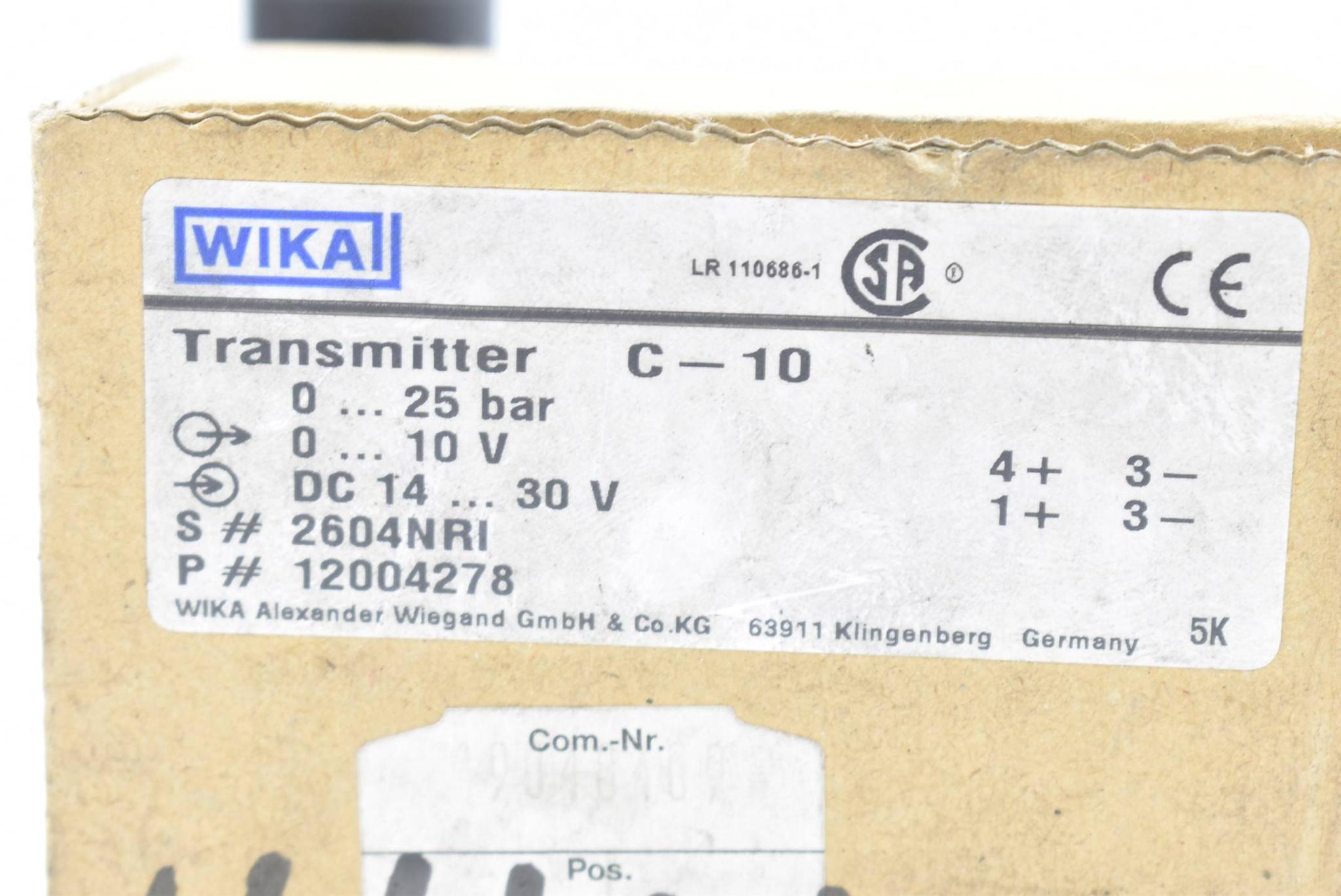 Produktfoto 3 von Wika Drucksensor Transmitter C-10 ( 12004278 )