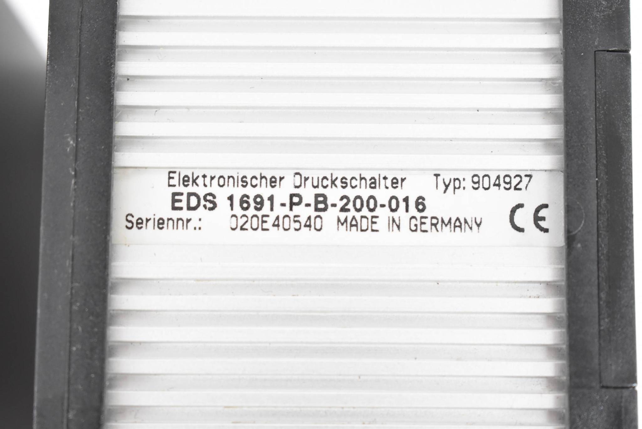 Produktfoto 2 von Hydac Elektronischer Druckschalter EDS 1691-P-B-200-016 ( 904927 )