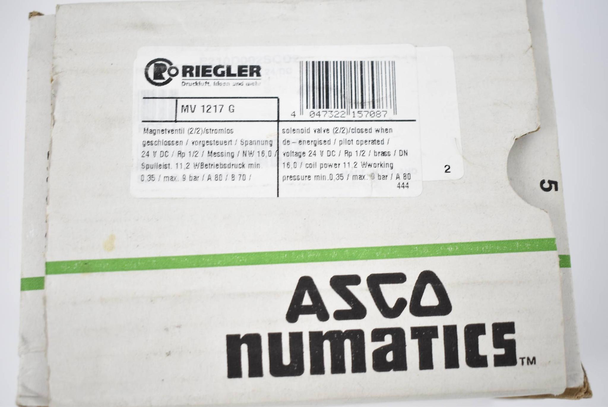 Produktfoto 4 von Riegler Asco numatics Magnetventil MV 1217 G  ( E210D002 )