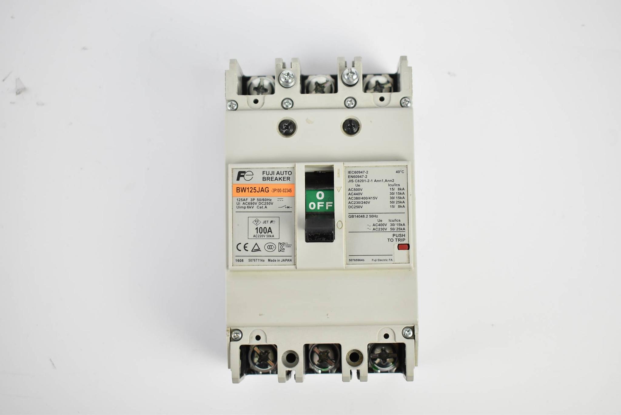 Produktfoto 1 von Fuji Electric Auto Breaker BW125JAG-3P100-02345