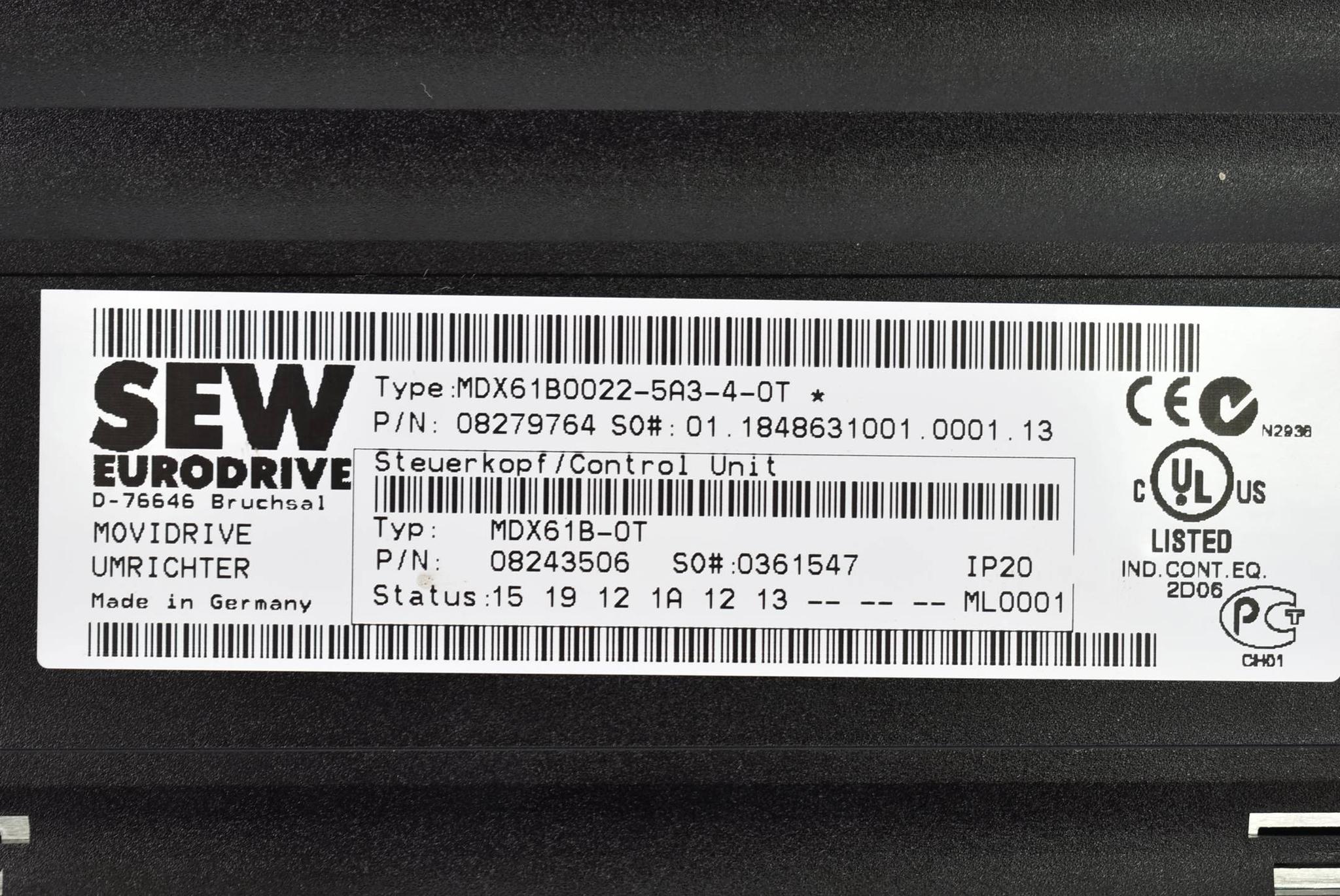 Produktfoto 5 von SEW Movidrive Umrichter MDX61B0022-5A3-4-0T + MDX60A0022-5A3-4-00