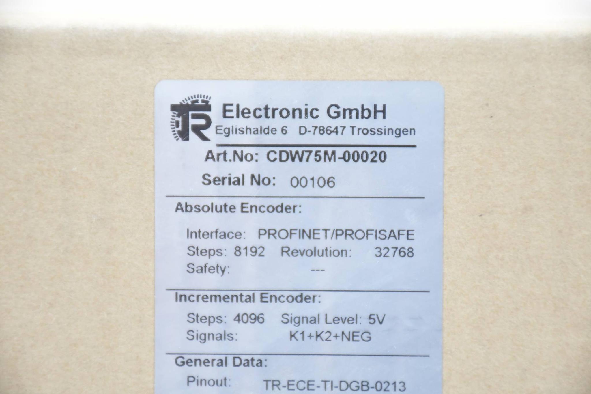 Produktfoto 1 von TR-Electronic Absolut Encoder PROFINET/PROFIsafe CDW75M-00020