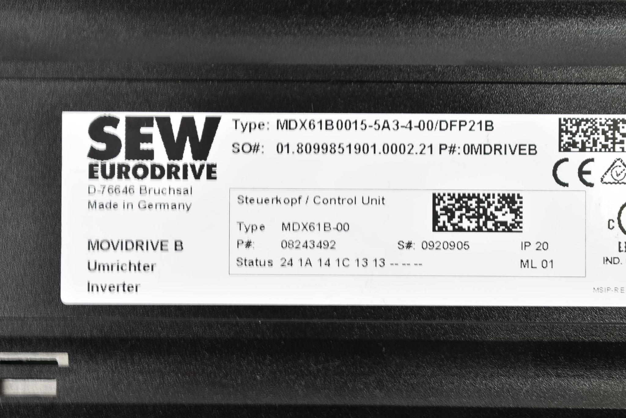 Produktfoto 4 von SEW Eurodrive Umrichter MDX61B0015-5A3-4-00 inkl. MDX60A0015-5A3-4-00