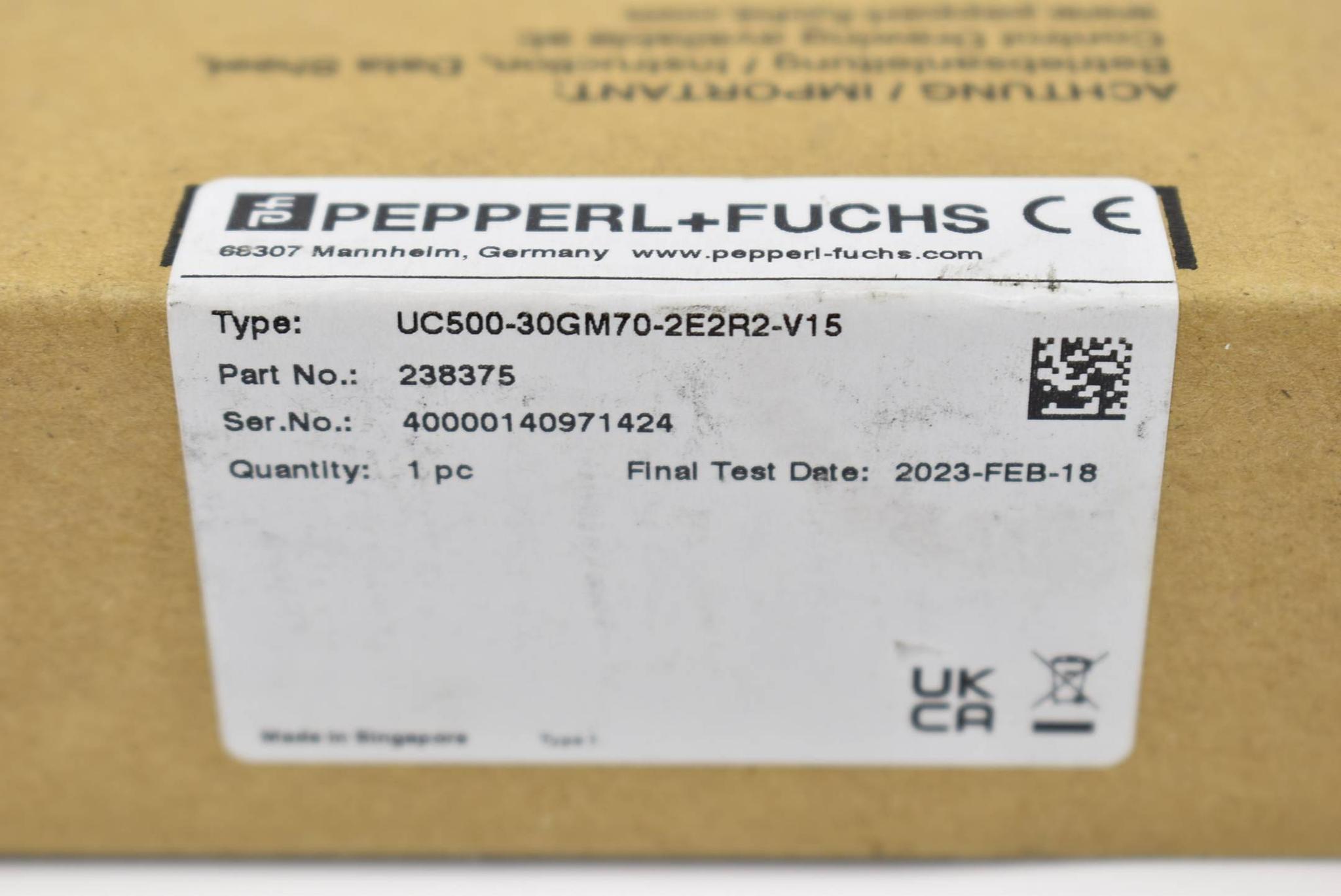 Produktfoto 1 von Pepperl+Fuchs Ultraschallsensor UC500-30GM70-2E2R2-V15 ( 238375 )