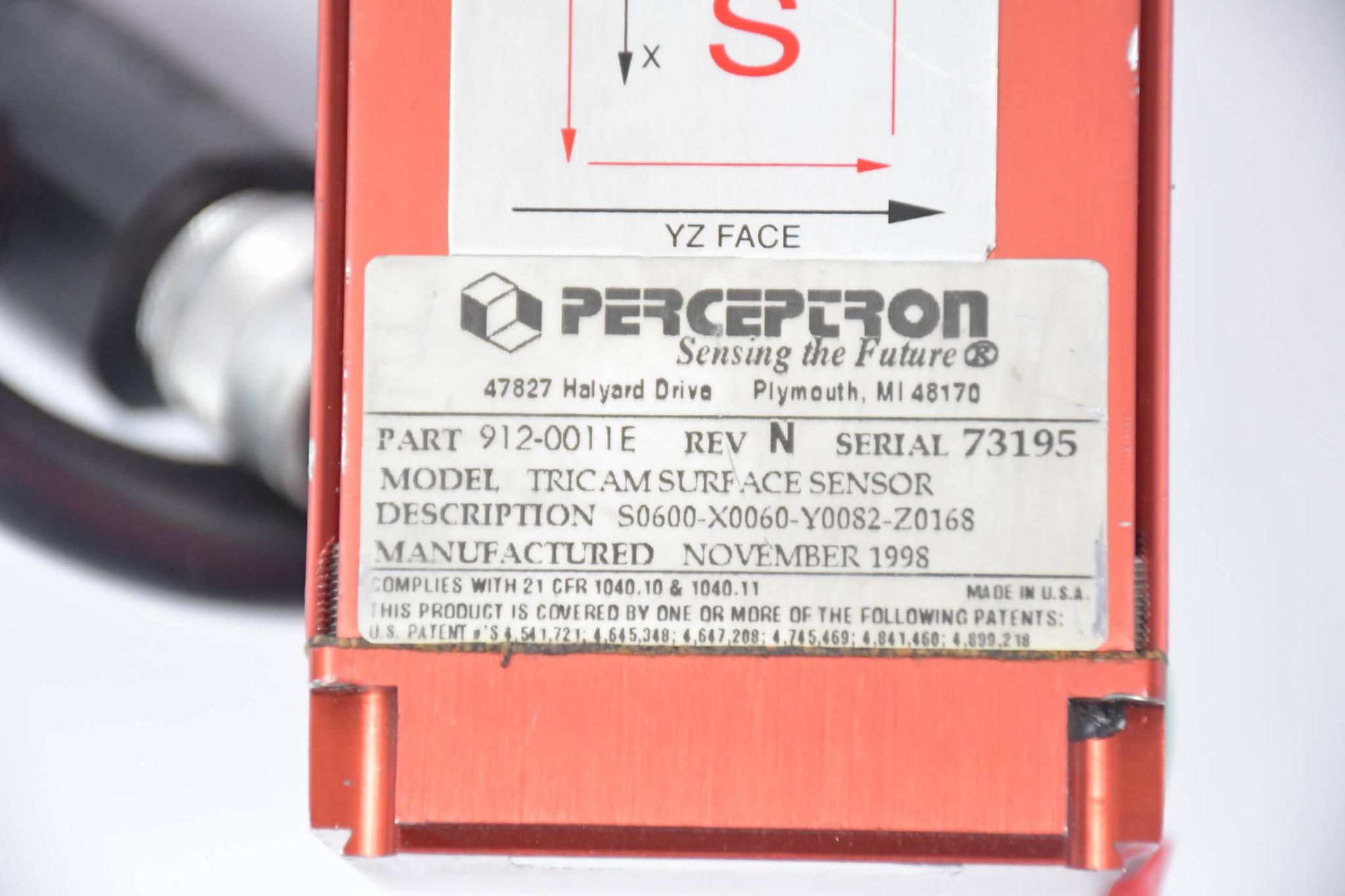 Produktfoto 2 von Perceptron Tricam Oberflächensensor 912-0011E ( S0600-X0060-Y0082-Z0168 )