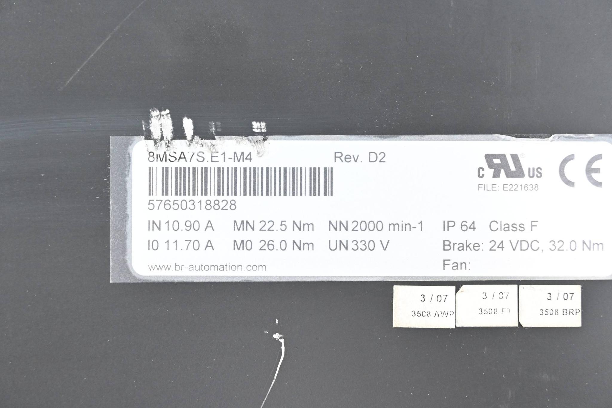 Produktfoto 3 von B&R Automation Motor 8MSA7S.E1-M4 Rev. D2