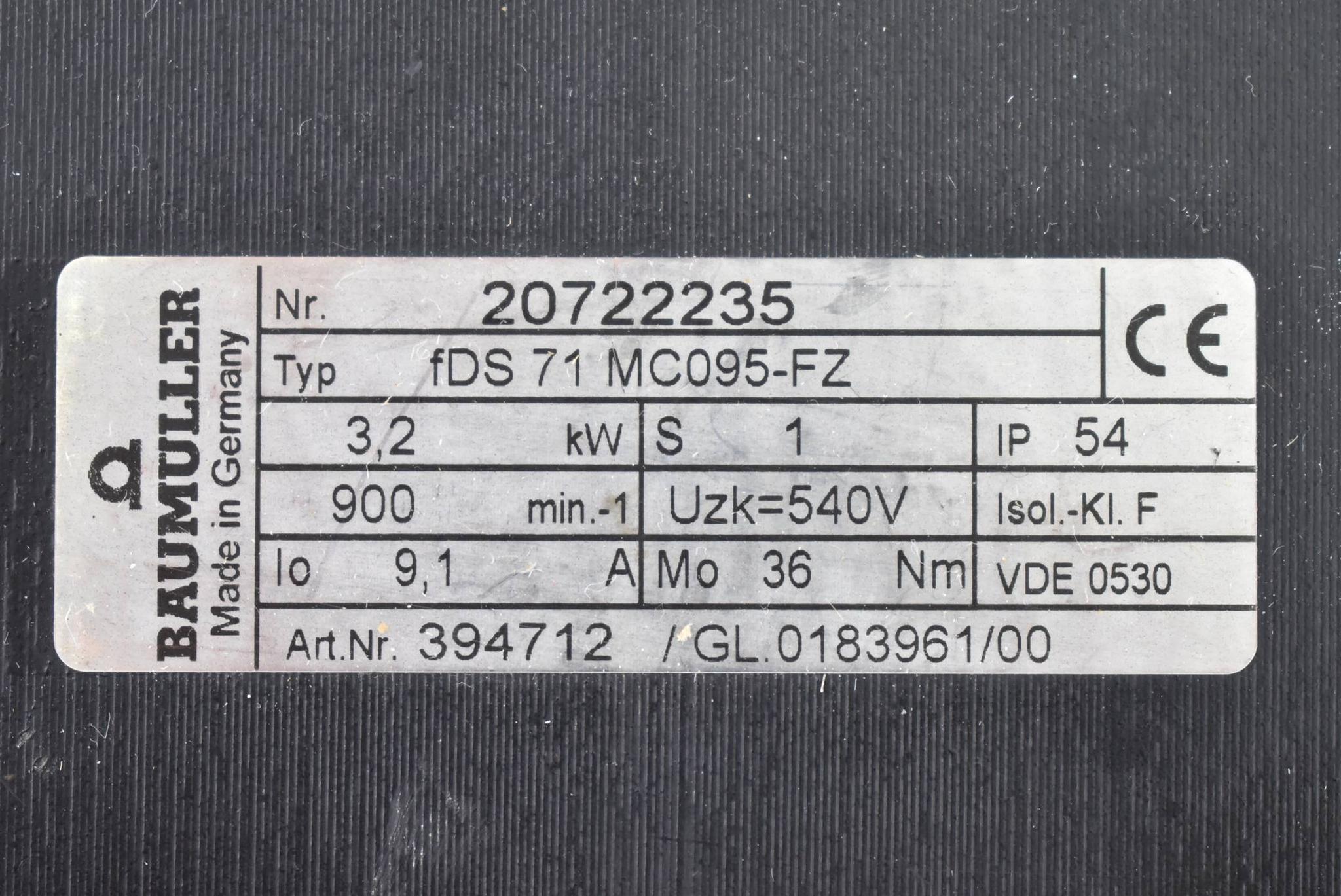 Produktfoto 4 von Baumüller Servomotor 900min-1 fDS 71 MC095-FZ ( DS 71-MC ) 394712