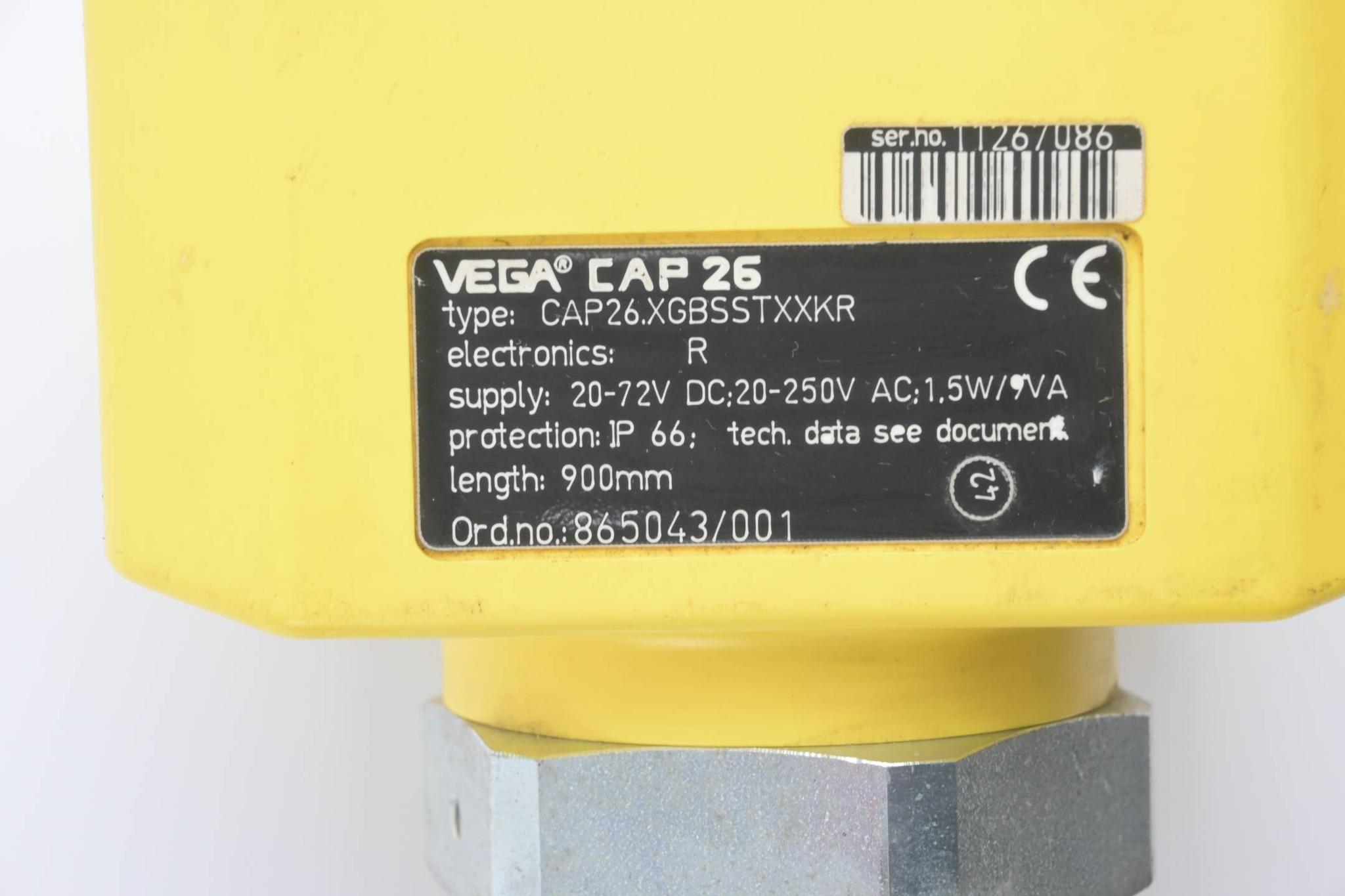 Produktfoto 2 von Vega Grenzstanderfassungssensor CAP26 ( CAP26.XGBSSTXXKR )