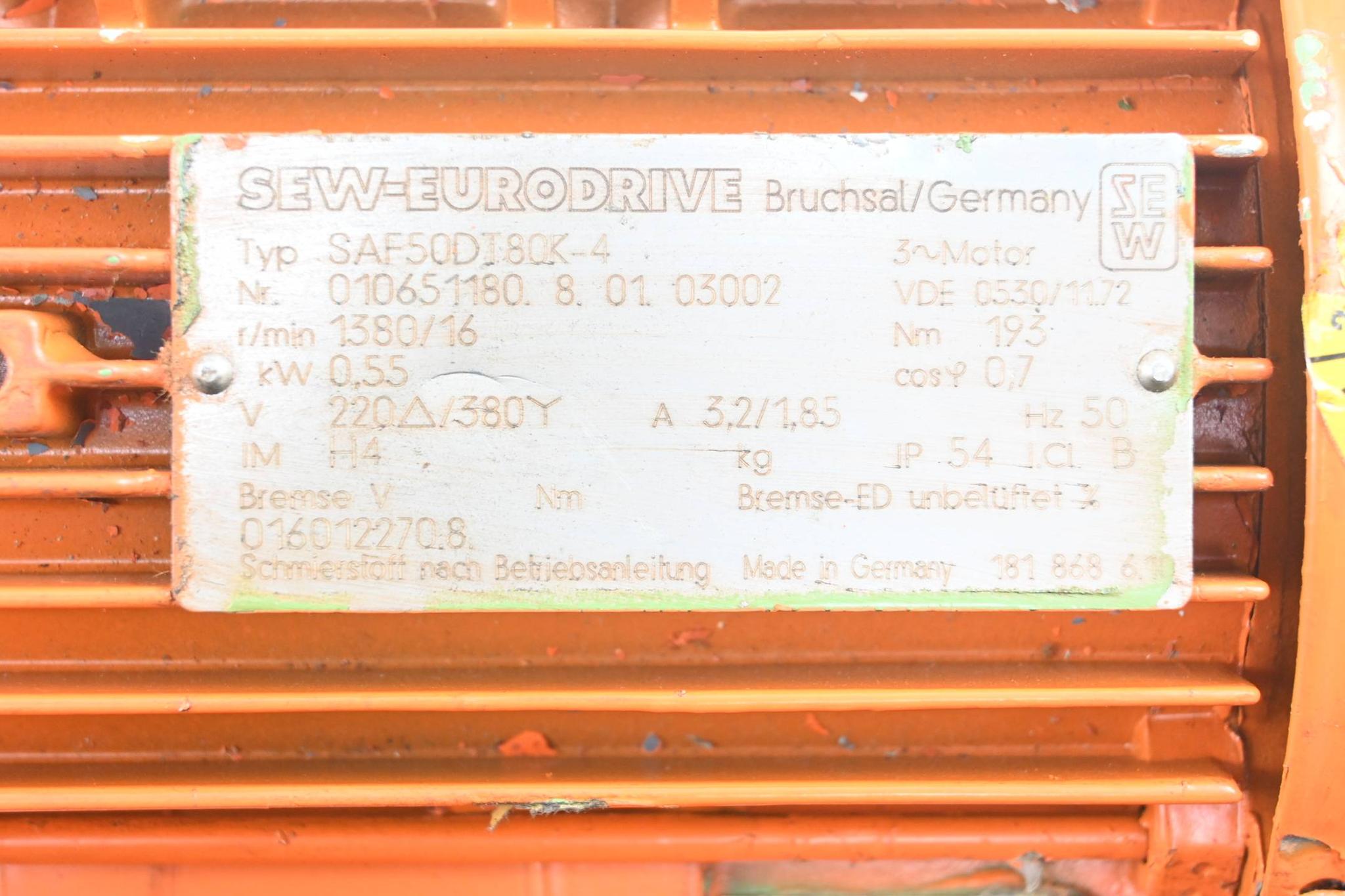 Produktfoto 2 von SEW Eurodrive Getriebemotor SAF50DT80K-4