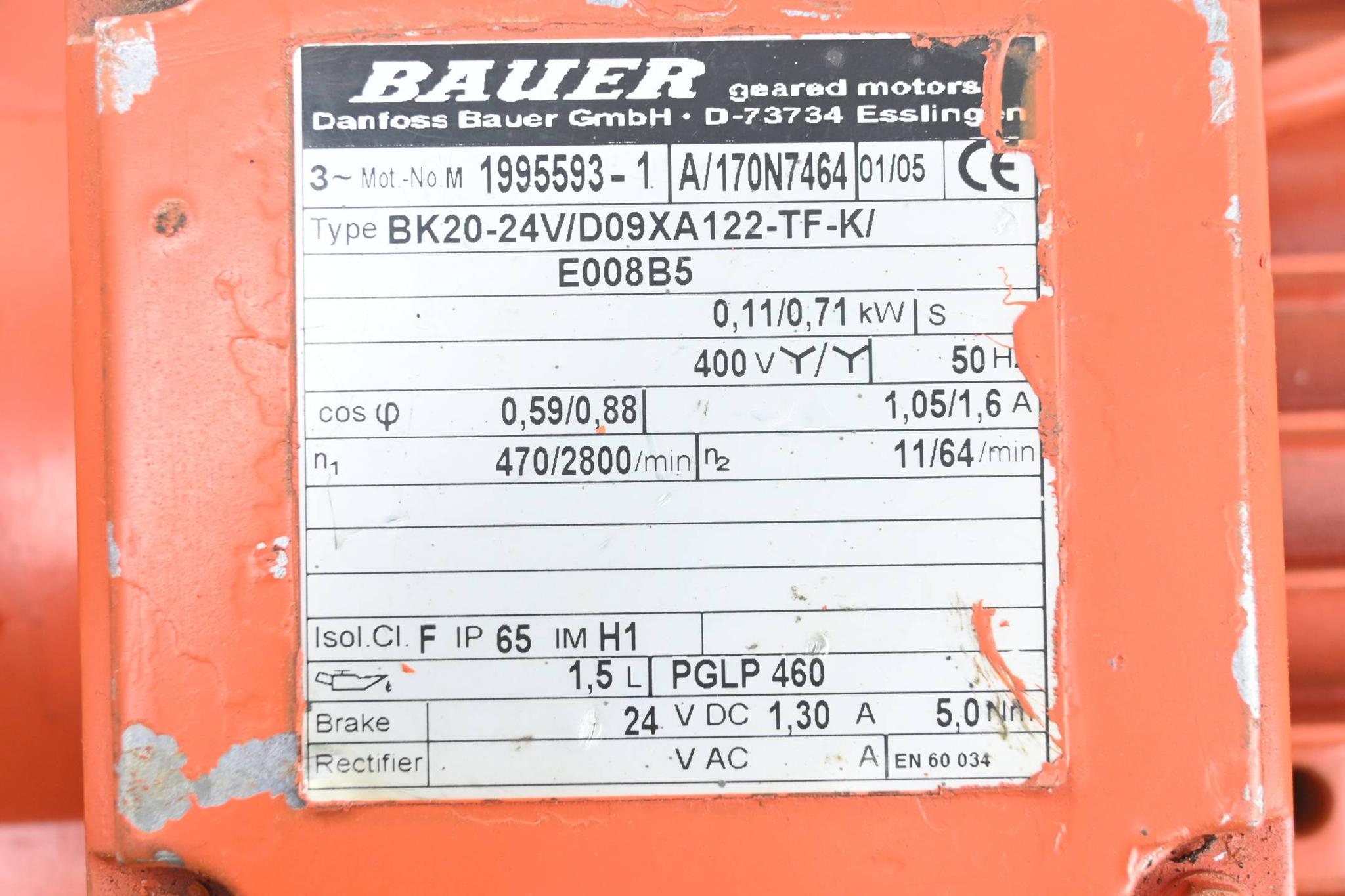 Produktfoto 1 von Bauer Getriebemotor BK20-24V/D09XA122-TF-K/E008B5