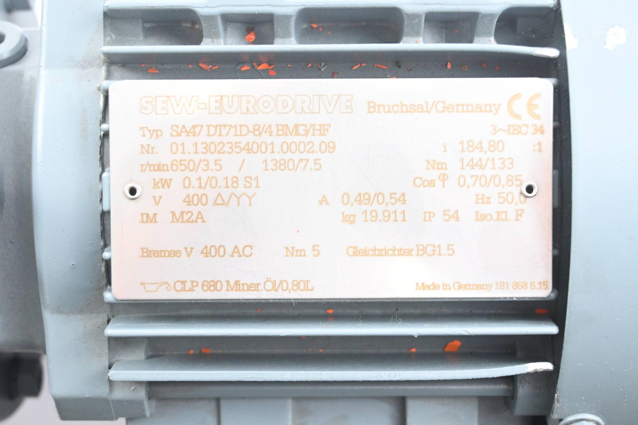 Produktfoto 2 von SEW Eurodrive Getriebemotor SA47 DT71D-8/4 BMG/HF ( SA47DT71D-8/4BMG/HF )